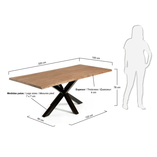 Table Argo Placage De Ch Ne Effet Vieilli Et Pieds En Acier Finition