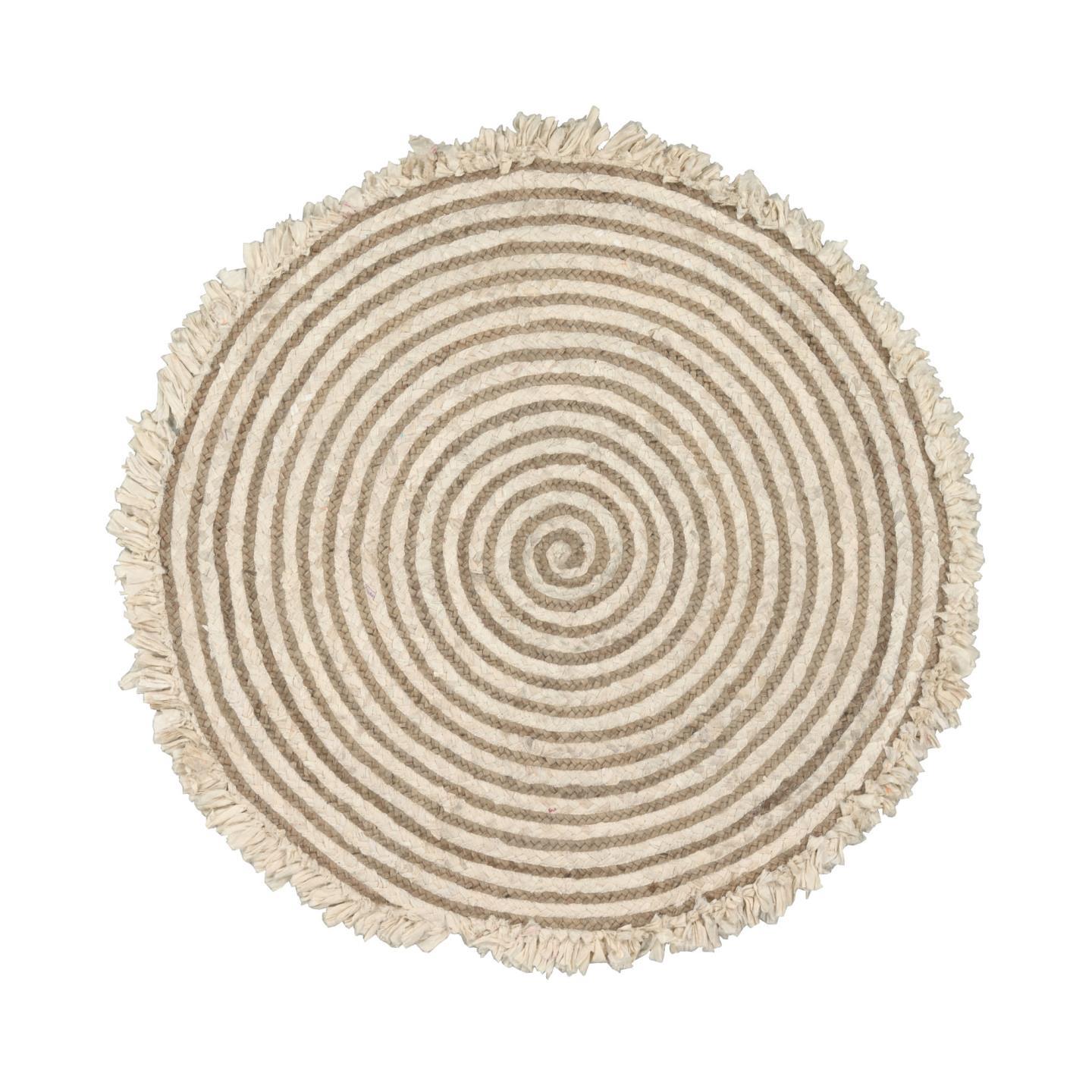 Kave Home - Rond kleed Gisel van jute en katoen 120 cm - Kave Home - Rond kleed Gisel van jute en katoen 120 cm -