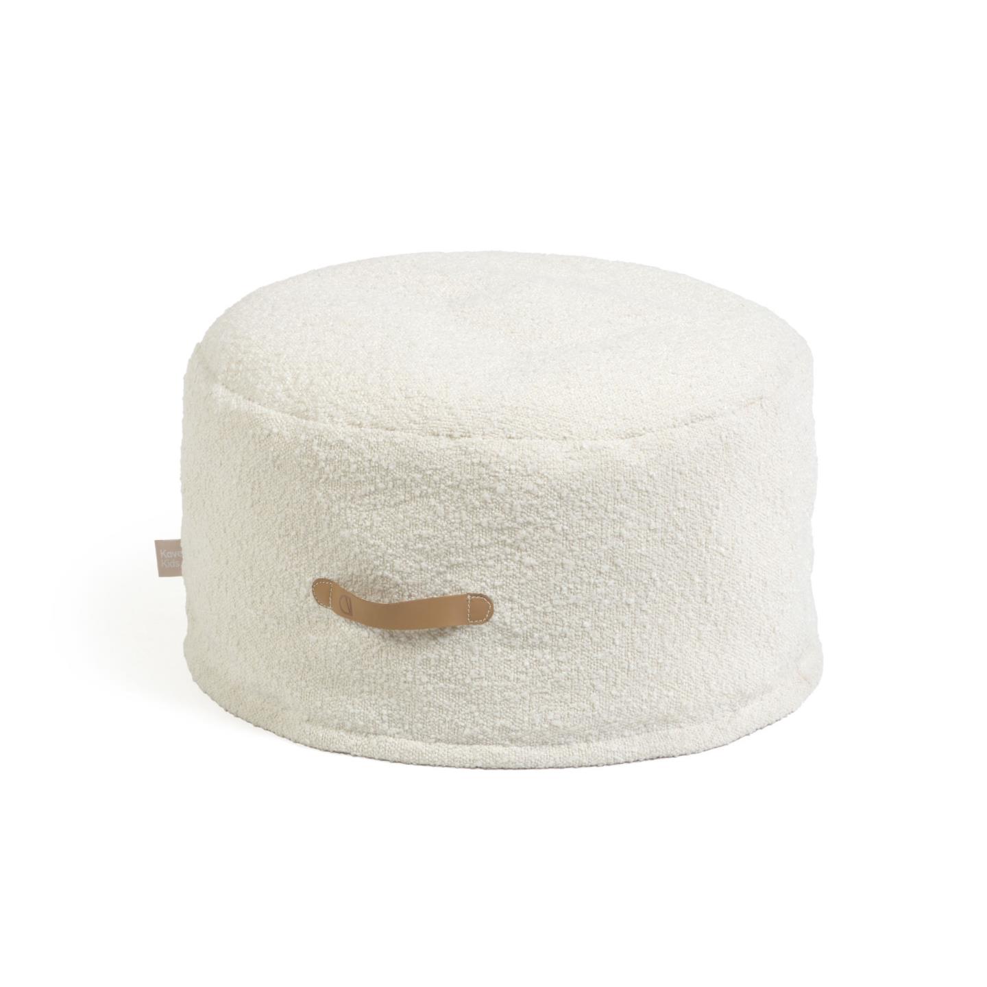Kave Home - Adara witte poef met bouclé, Ø 50 cm - Kave Home - Adara witte poef met bouclé, Ø 50 cm -