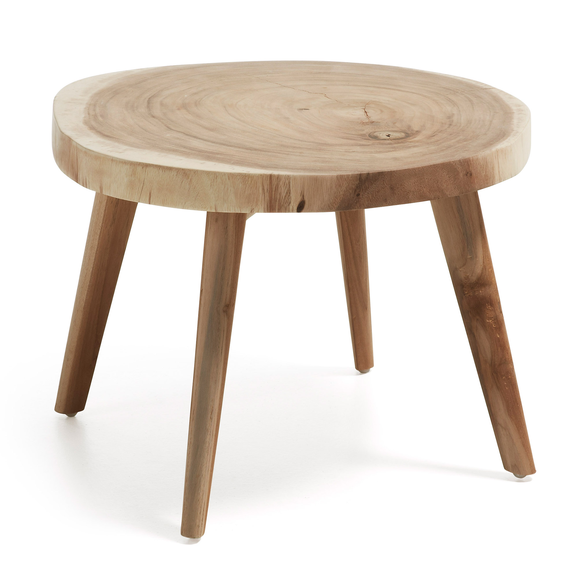 Kave Home - Wellcres massief regenboomhouten bijzettafeltje, Ø 65 cm - Kave Home - Wellcres massief regenboomhouten bijzettafeltje, Ø 65 cm -