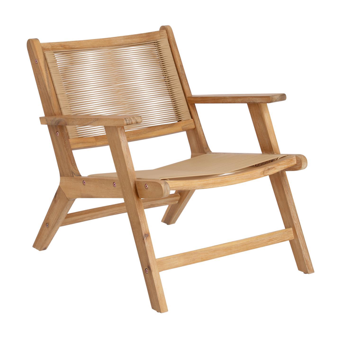 Kave Home - Geralda fauteuil in acaciahout met natuurlijke afwerking FSC 100% - Kave Home - Geralda fauteuil in acaciahout met natuurlijke afwerking FSC 100% -