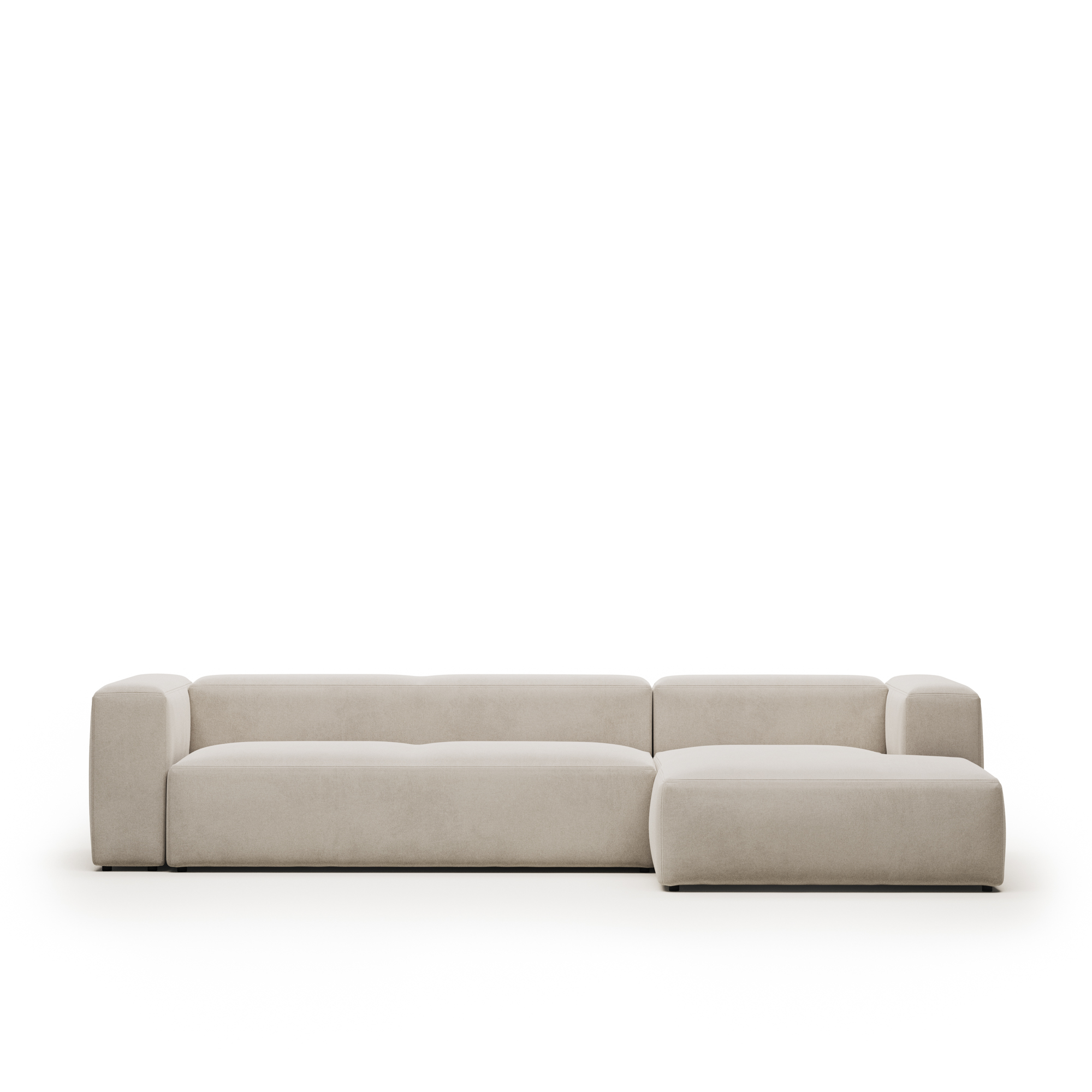 Kave Home - 4-zitsbank Blok beige met chaise longue rechts 330 cm - Kave Home - 4-zitsbank Blok beige met chaise longue rechts 330 cm -