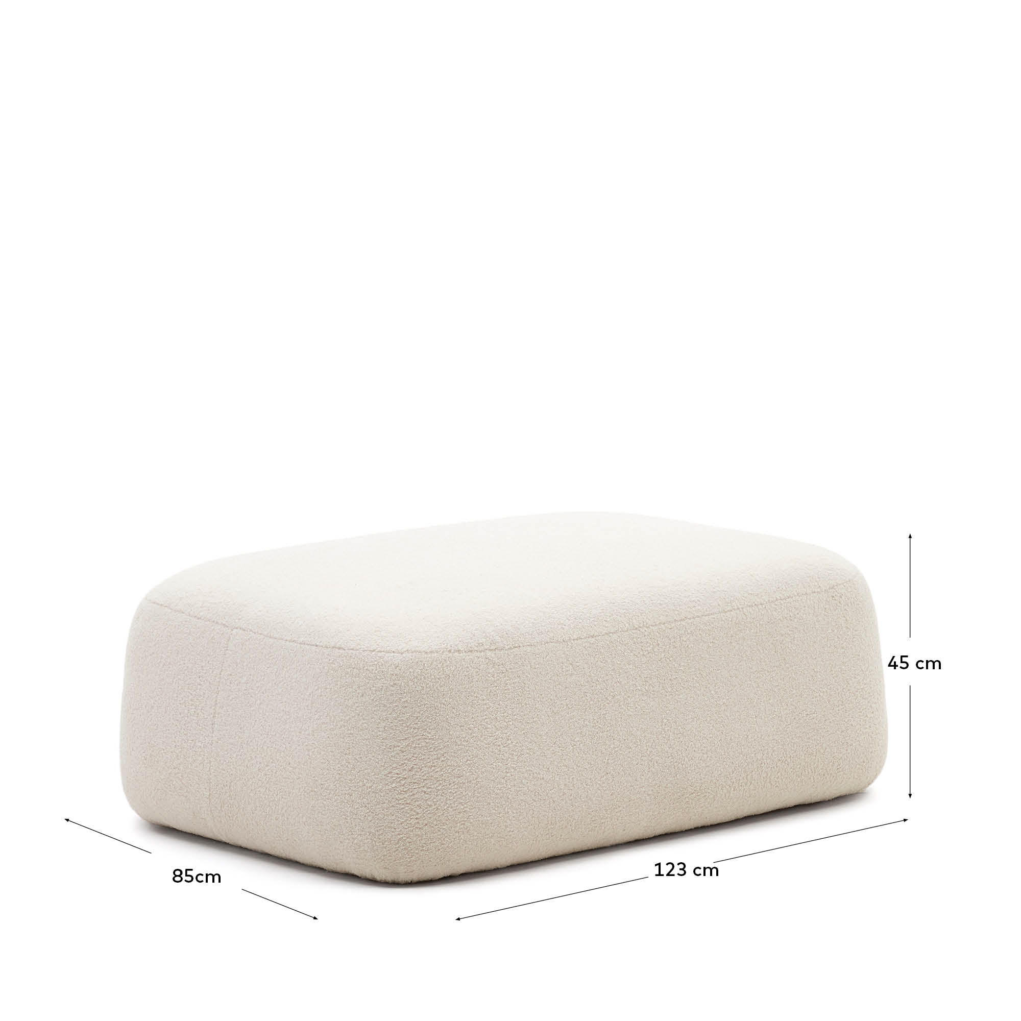 Martina ecru bouclé footrest 123 x 85cm FSC Mix Credit