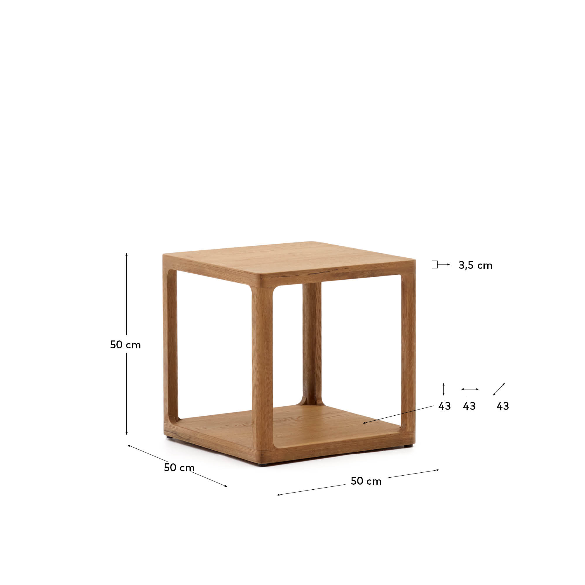 Maymai oak wood side table 50 x 50 cm - sizes
