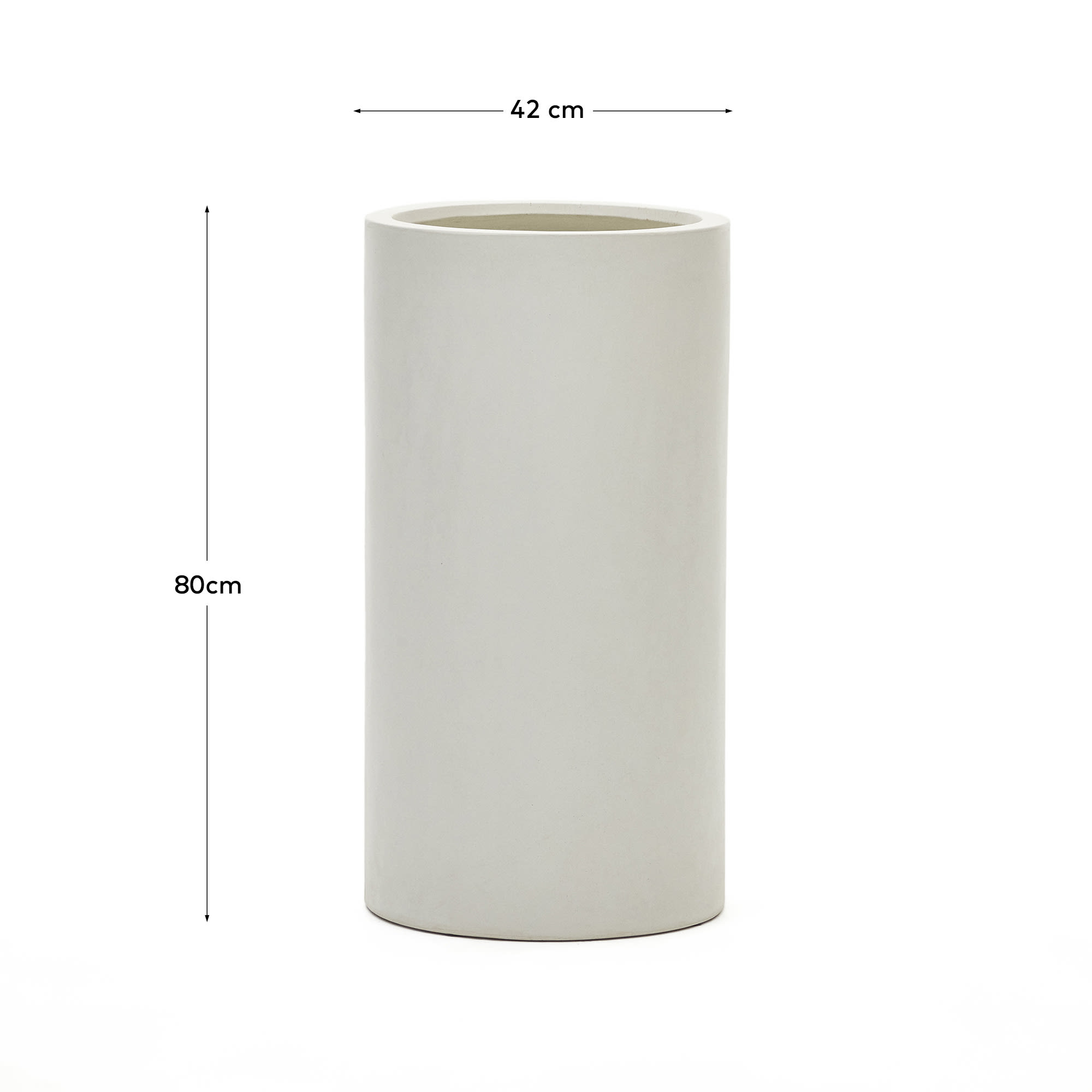 Aiguablava plant pot in white cement, Ø 42 cm