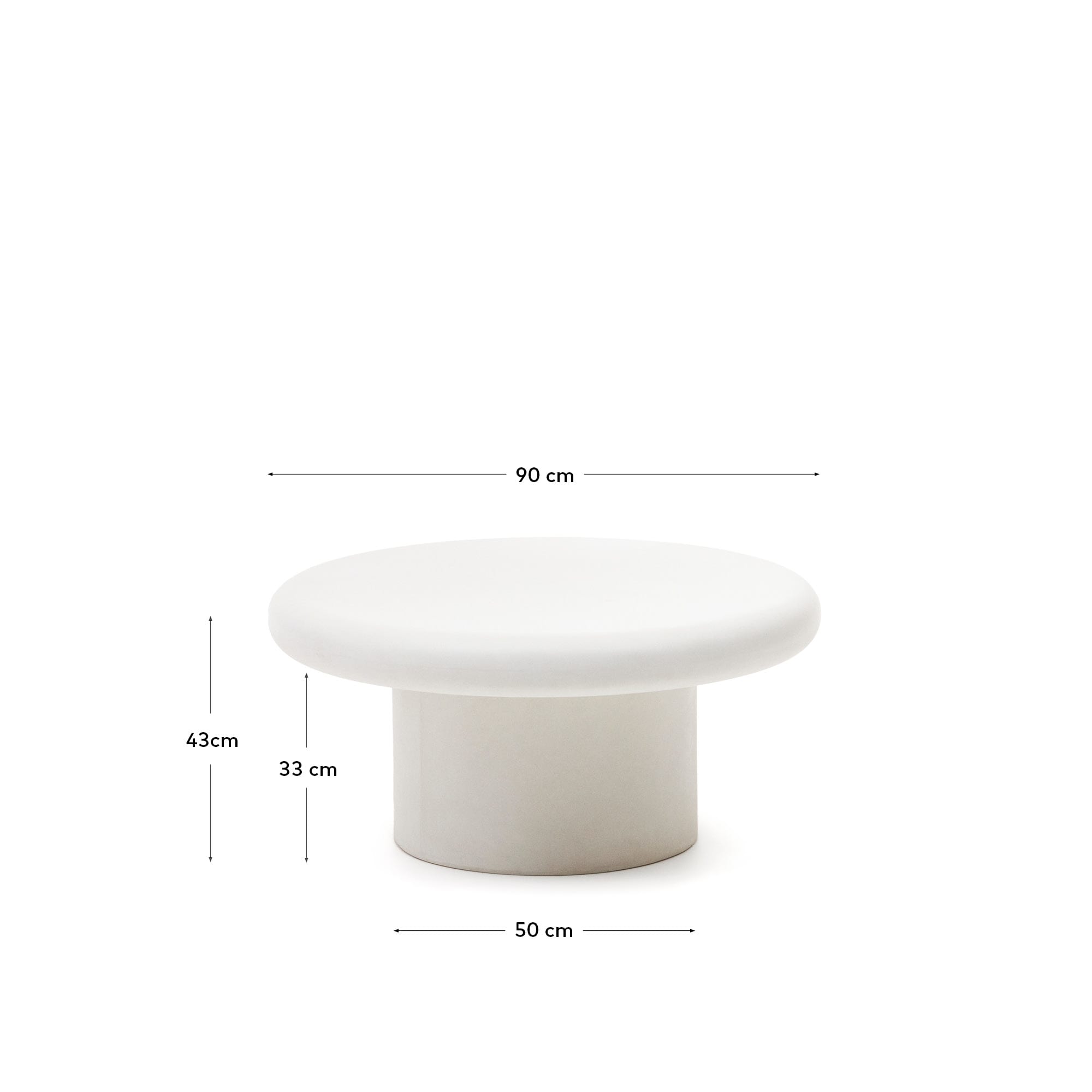 Addaia Round White Cement Coffee Table Ø90 cm - sizes