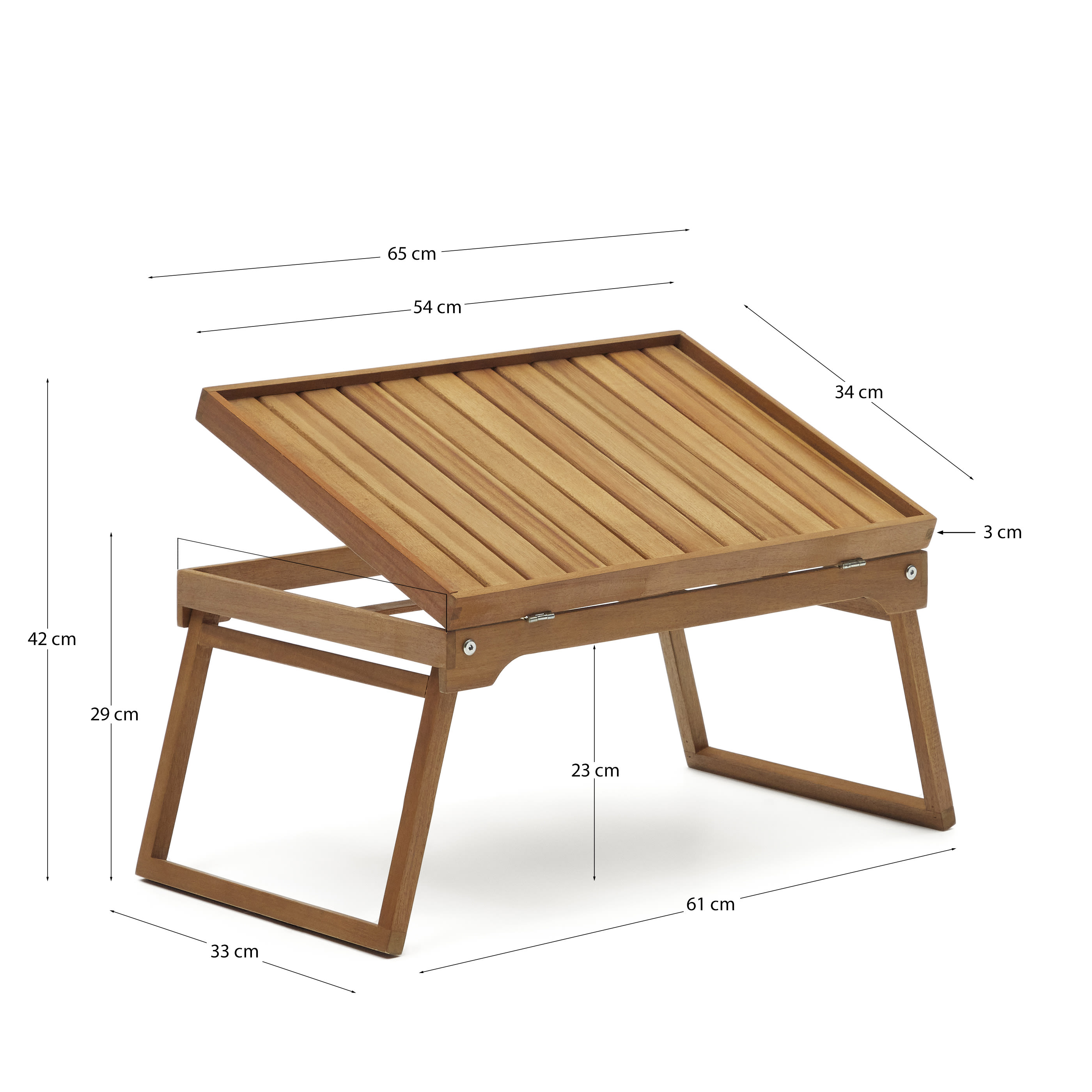 Mani folding tray made from solid acacia wood FSC 100%