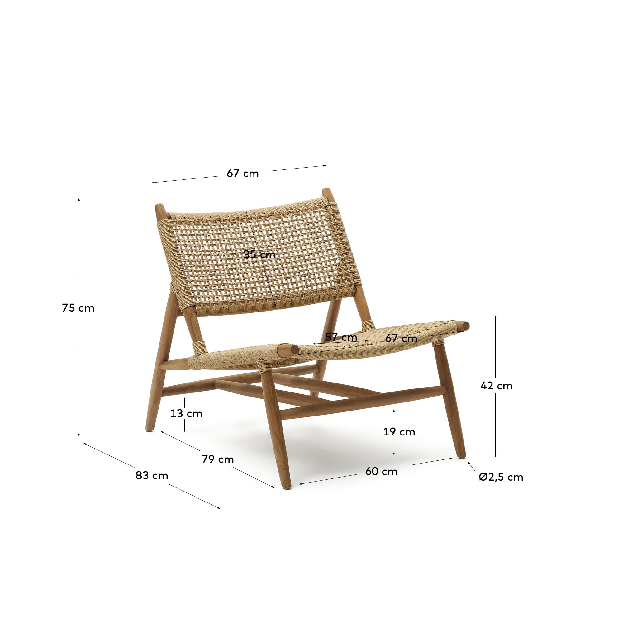 Codolar armchair in solid teak