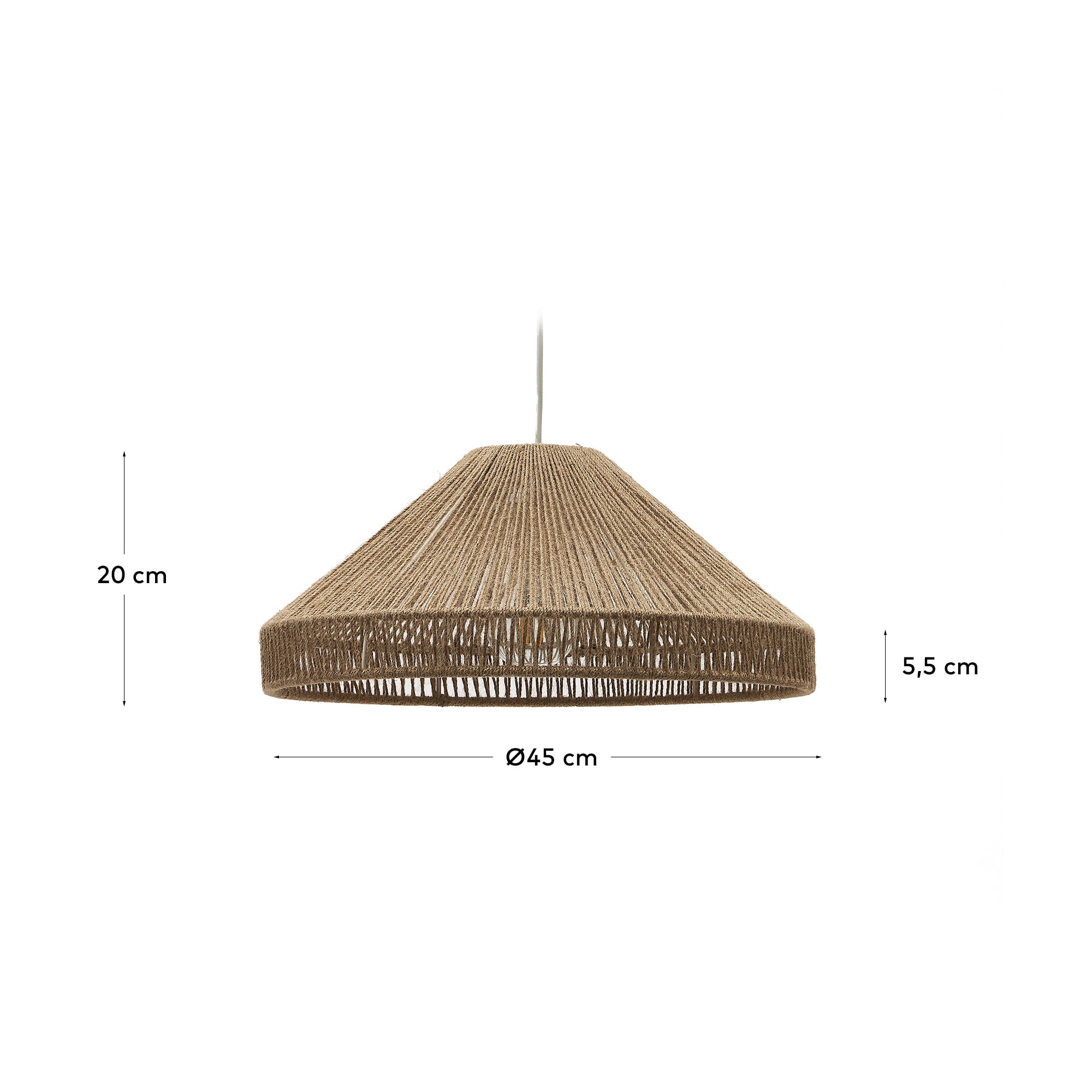 Pontos ceiling lamp shade in jute with a natural finish, Ø 45 cm