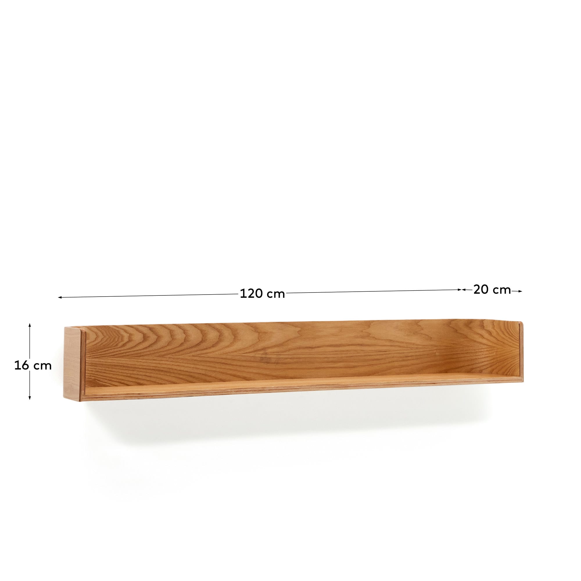 Octavia shelf made of ash plywood FSC Mix Credit 120 x 20 cm