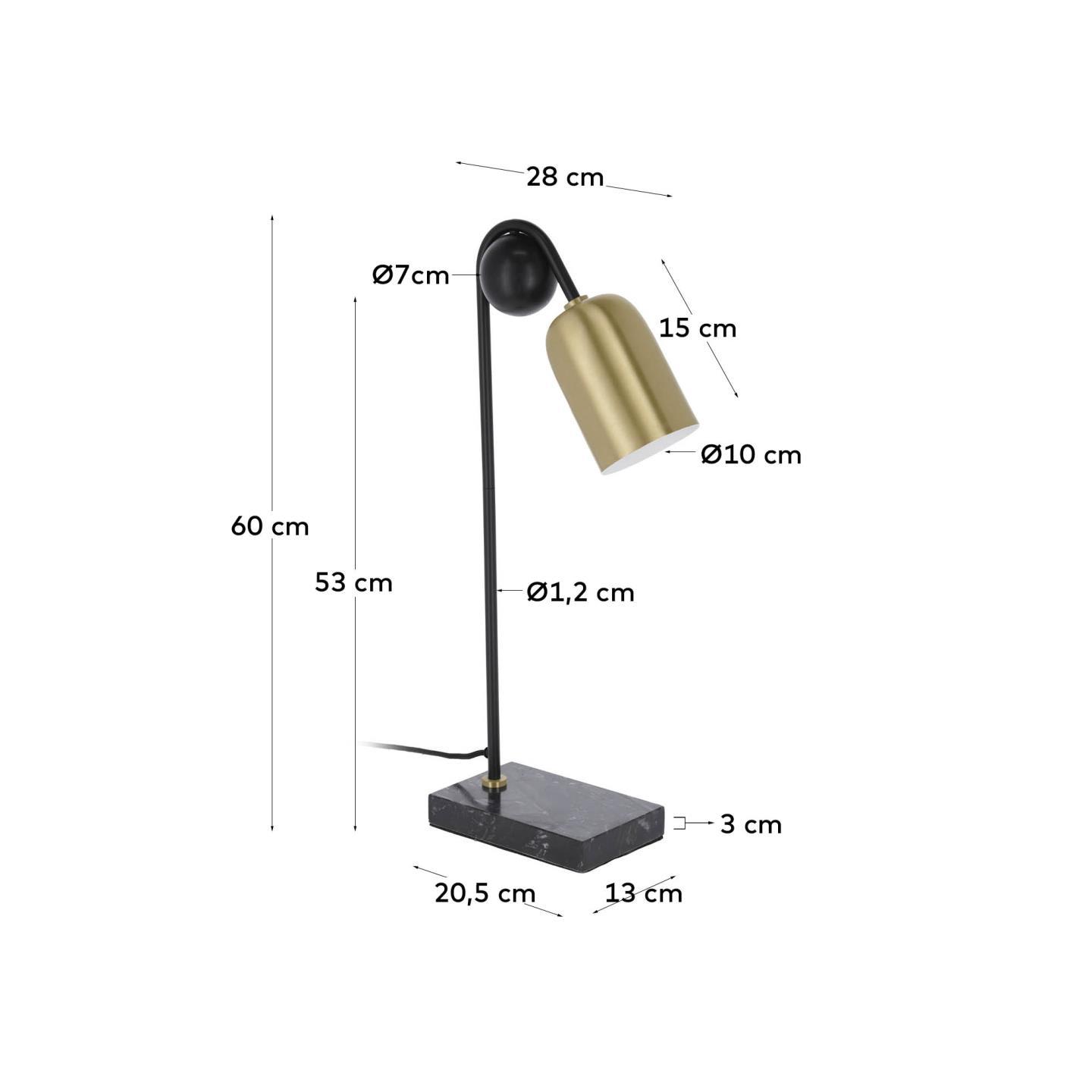 Natsumi table lamp in metal, wood and marble - sizes