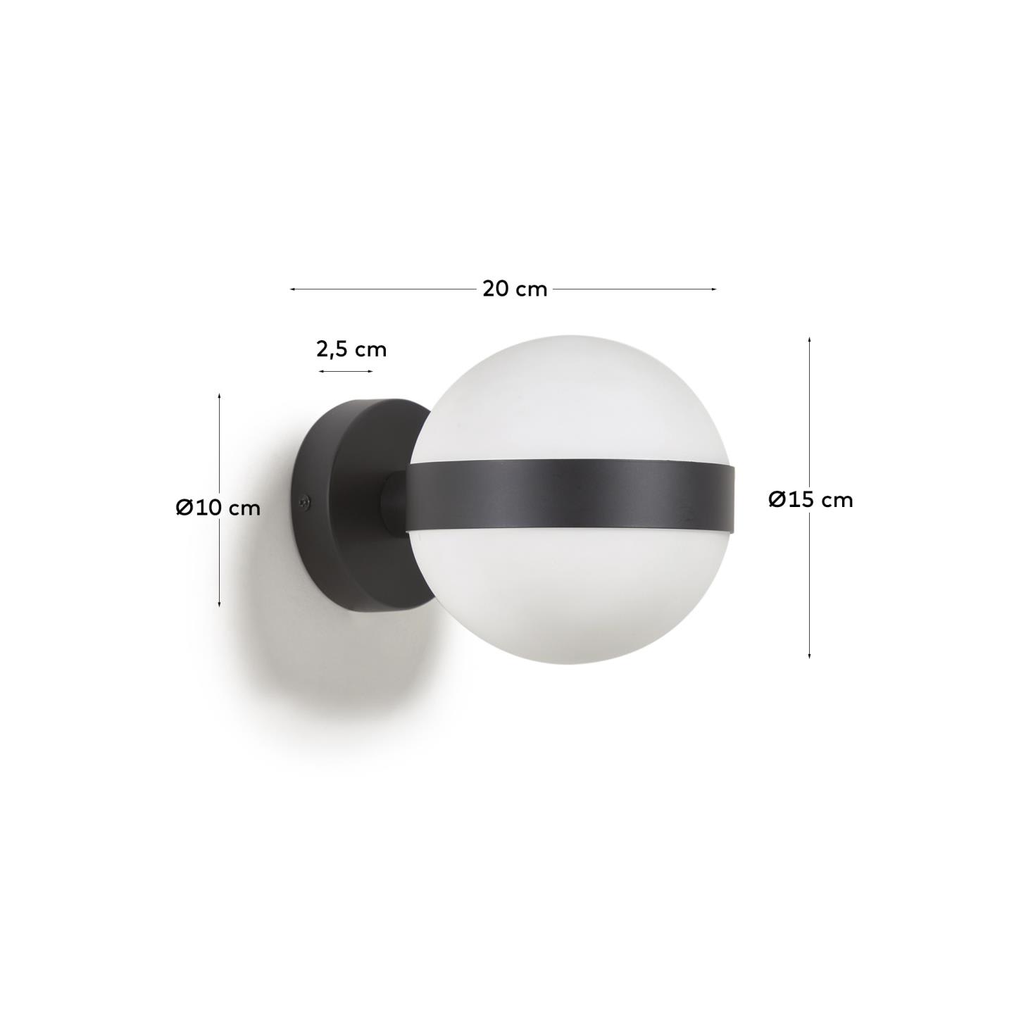 Anasol metal wall sconce with black finish