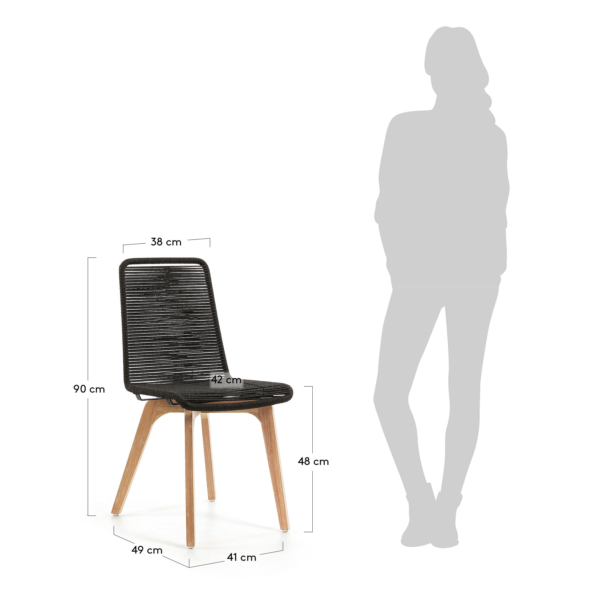 Dark grey Narava chair - sizes