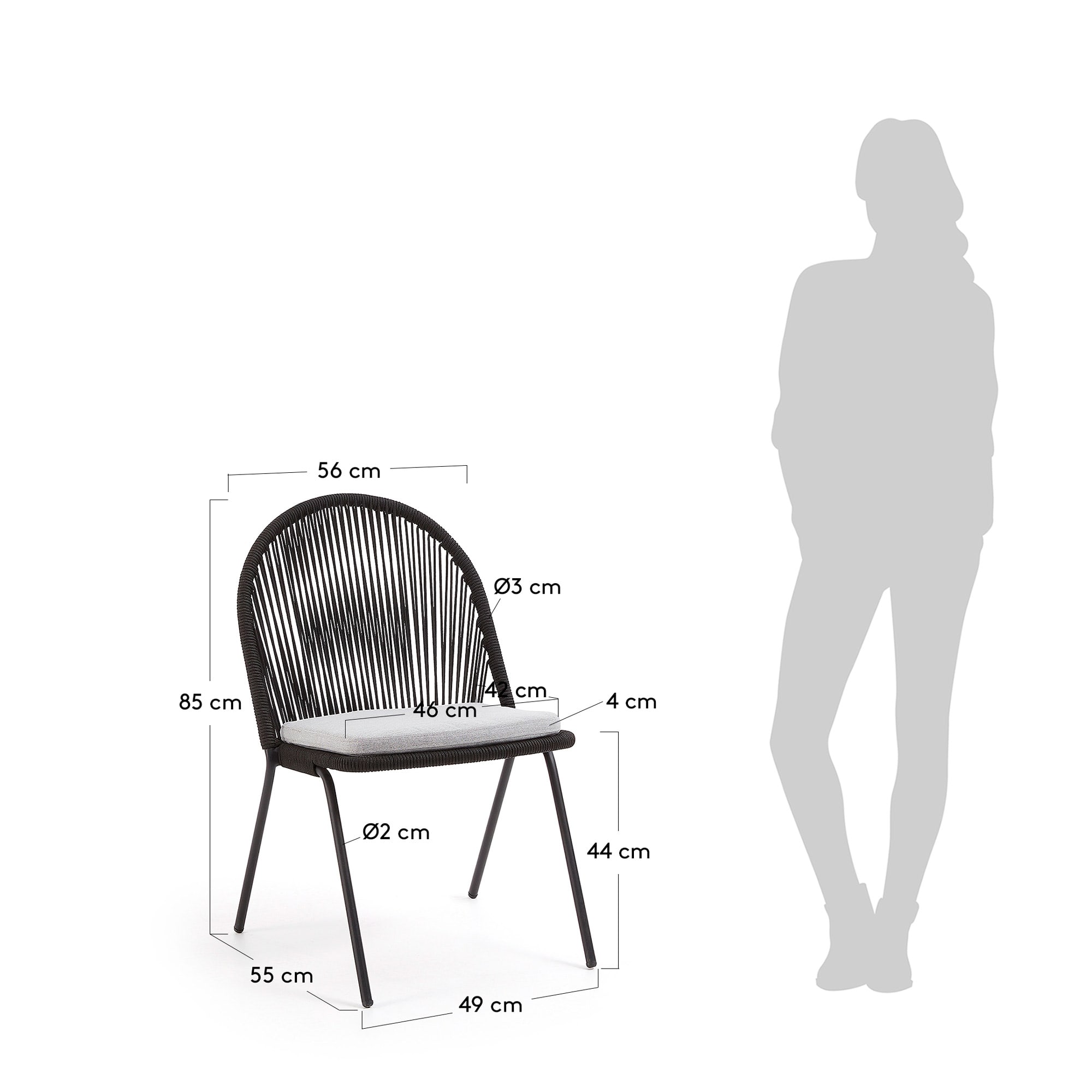 Black Shann chair - sizes