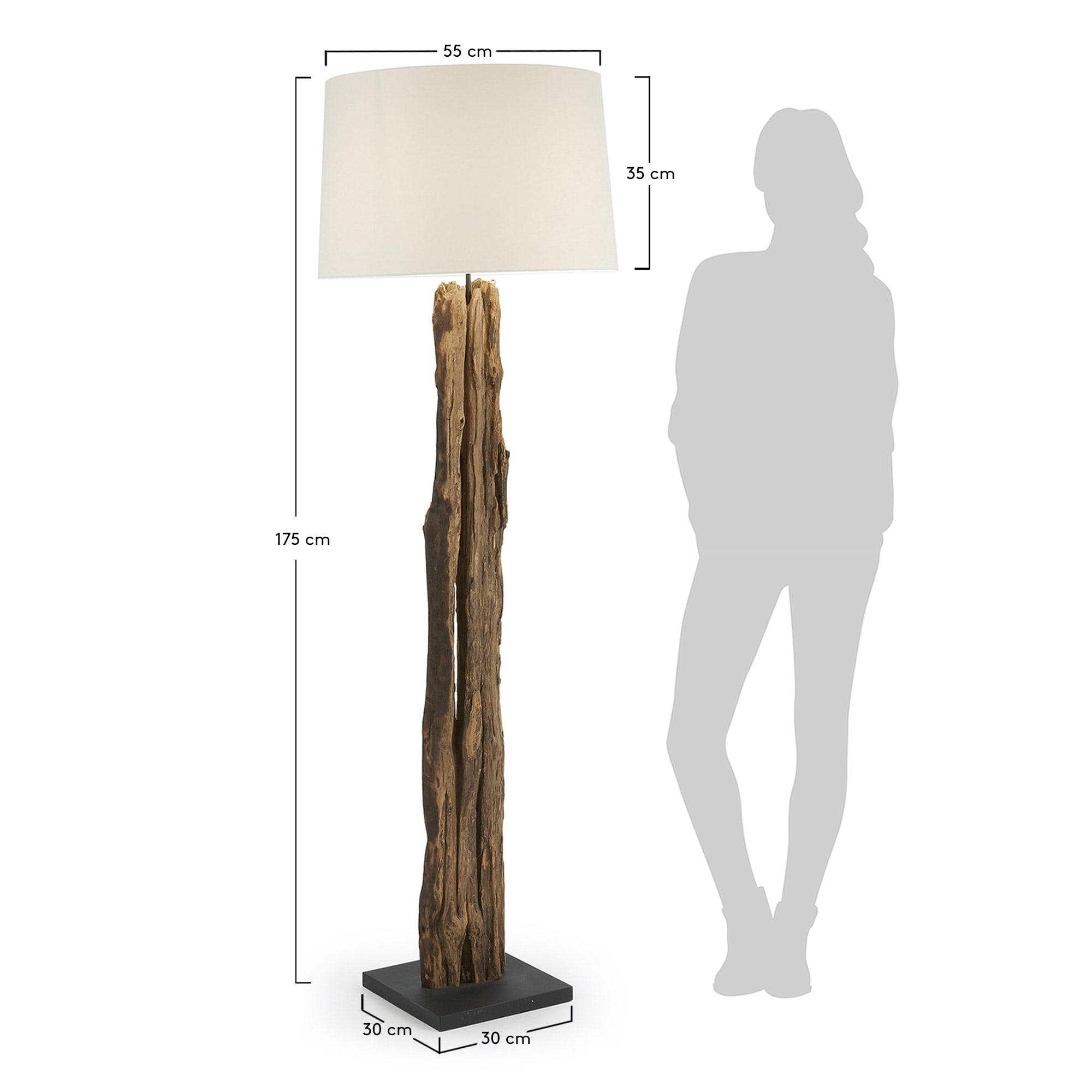 Reclaimed wood floor deals lamp