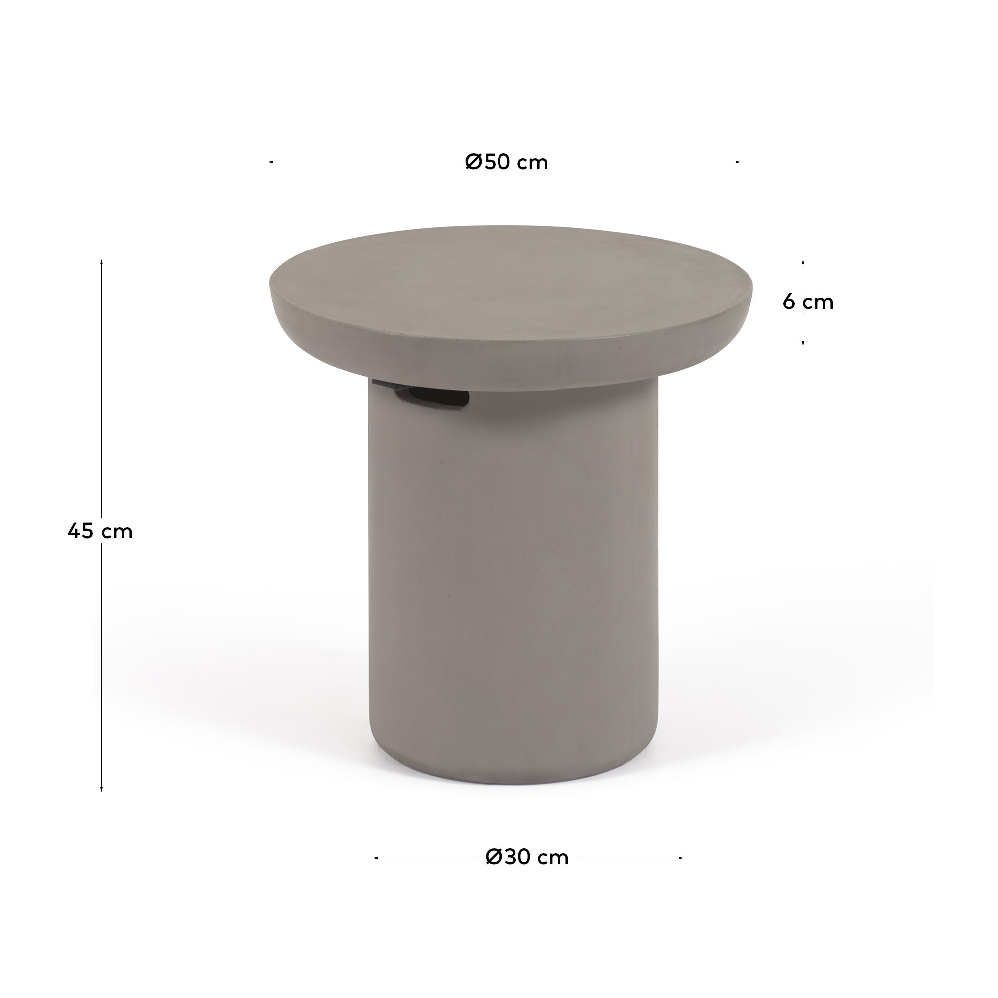 타미 콘크리트 원형 야외 사이드 테이블 Ø 50 cm - 크기