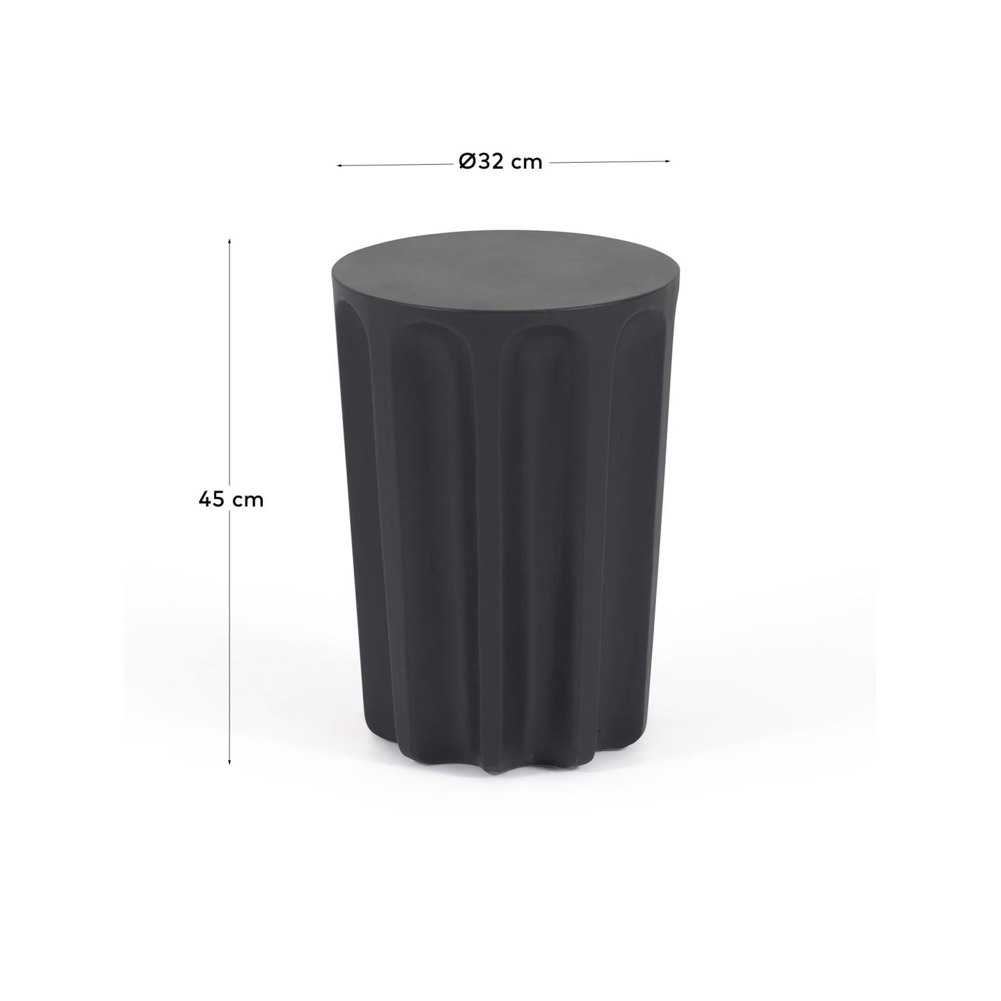 빌란드라 콘크리트 원형 블랙 야외 사이드 테이블 Ø 32cm - 크기