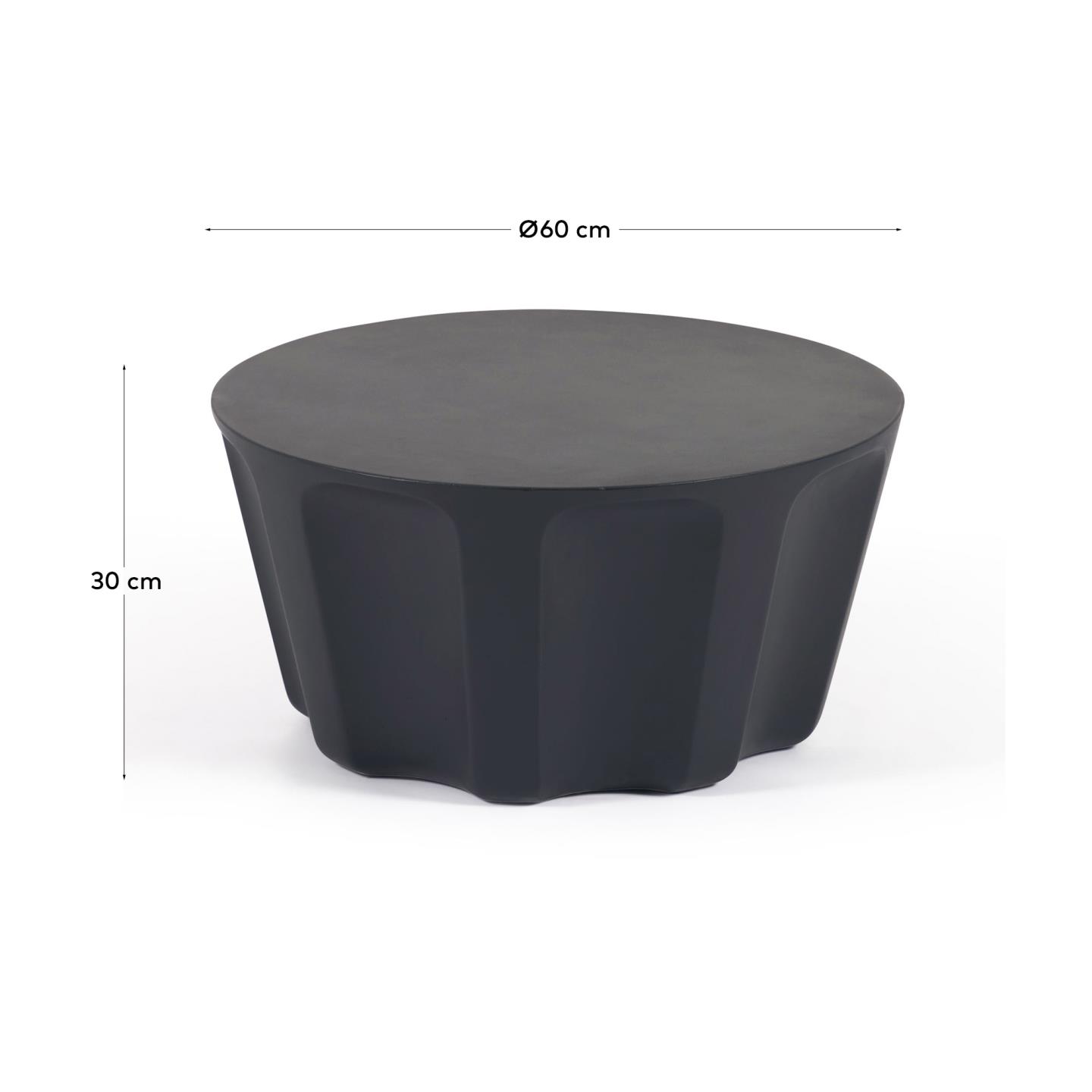 빌란드라 콘크리트 원형 블랙 야외 커피 테이블 Ø 60cm - 크기