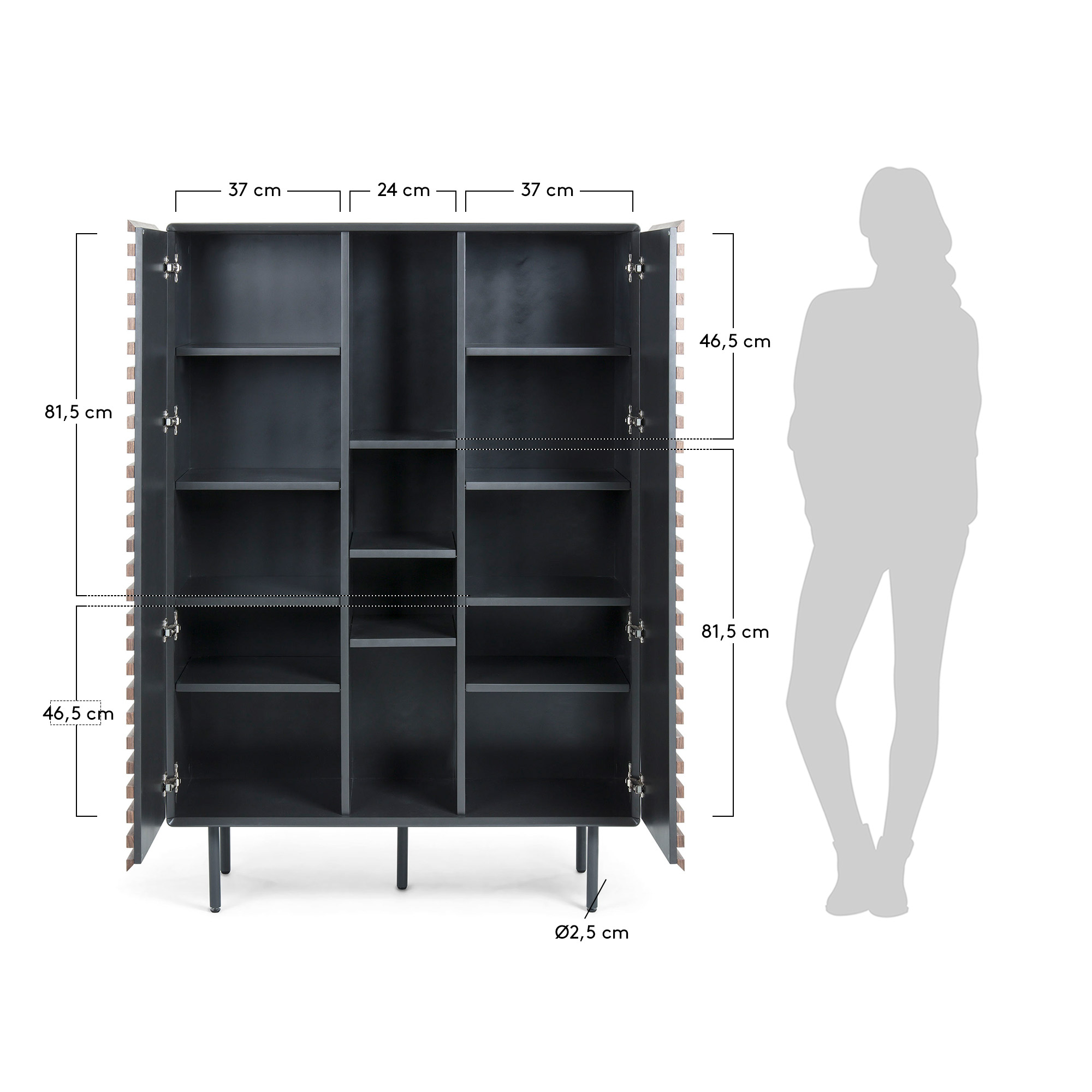 Kesia tall sideboard 105 x 155 cm - sizes