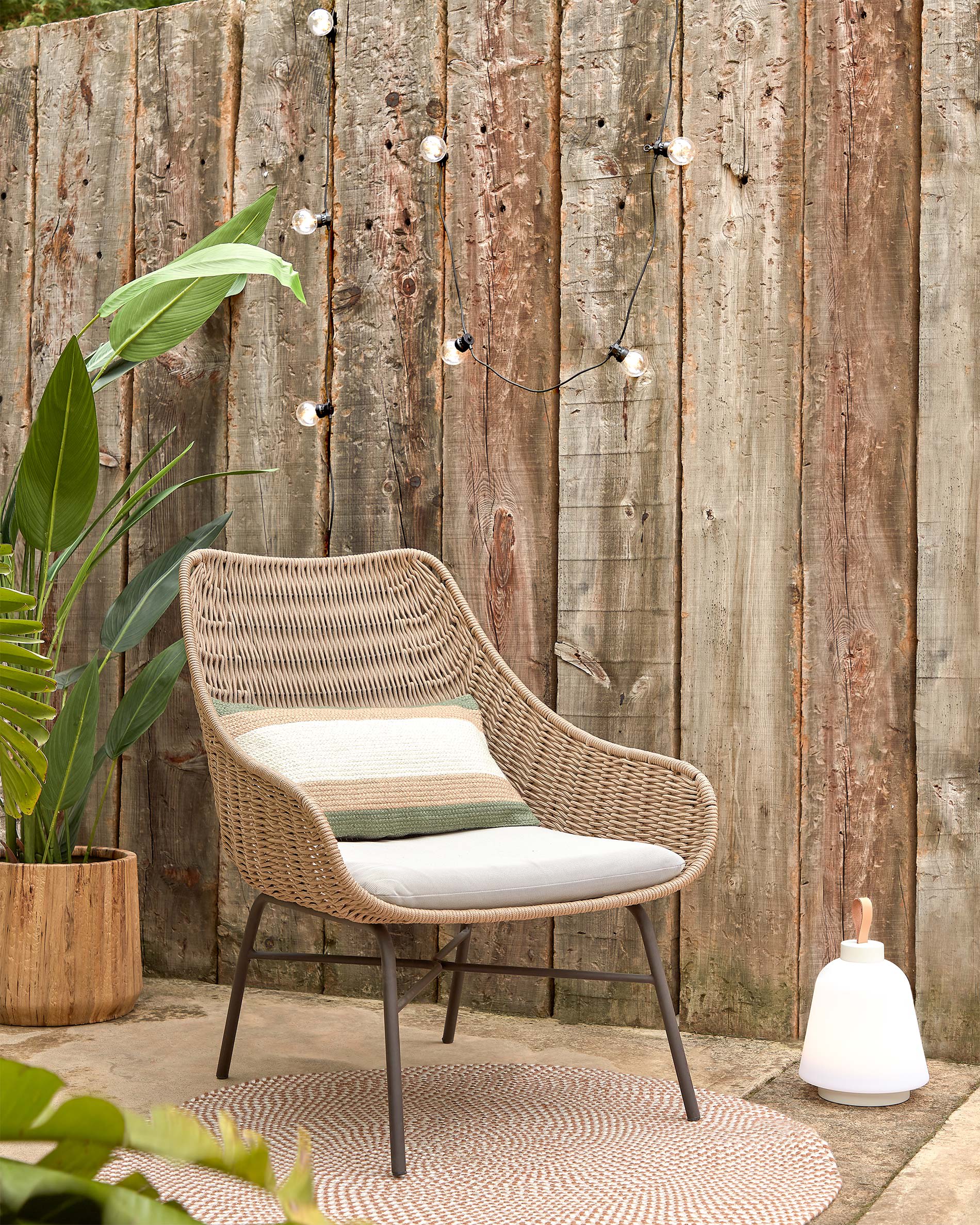 Abeli cord armchair in beige