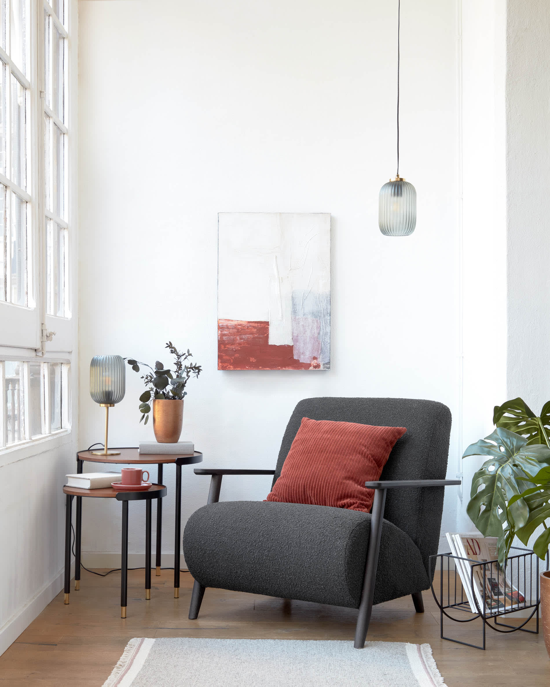 Suspension Hestia en métal finition laiton et verre — Kave Home