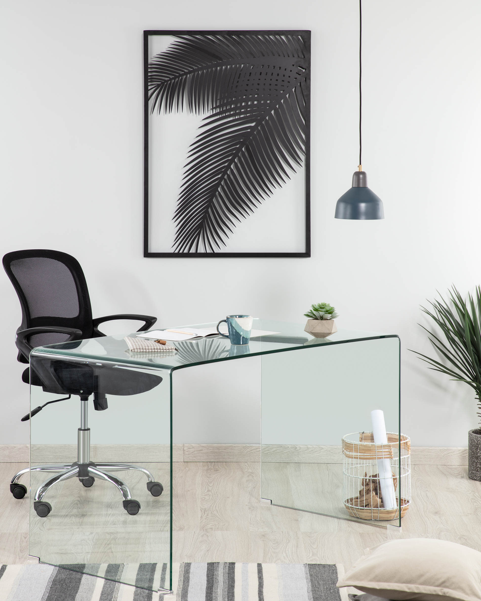 Tempered store glass desk