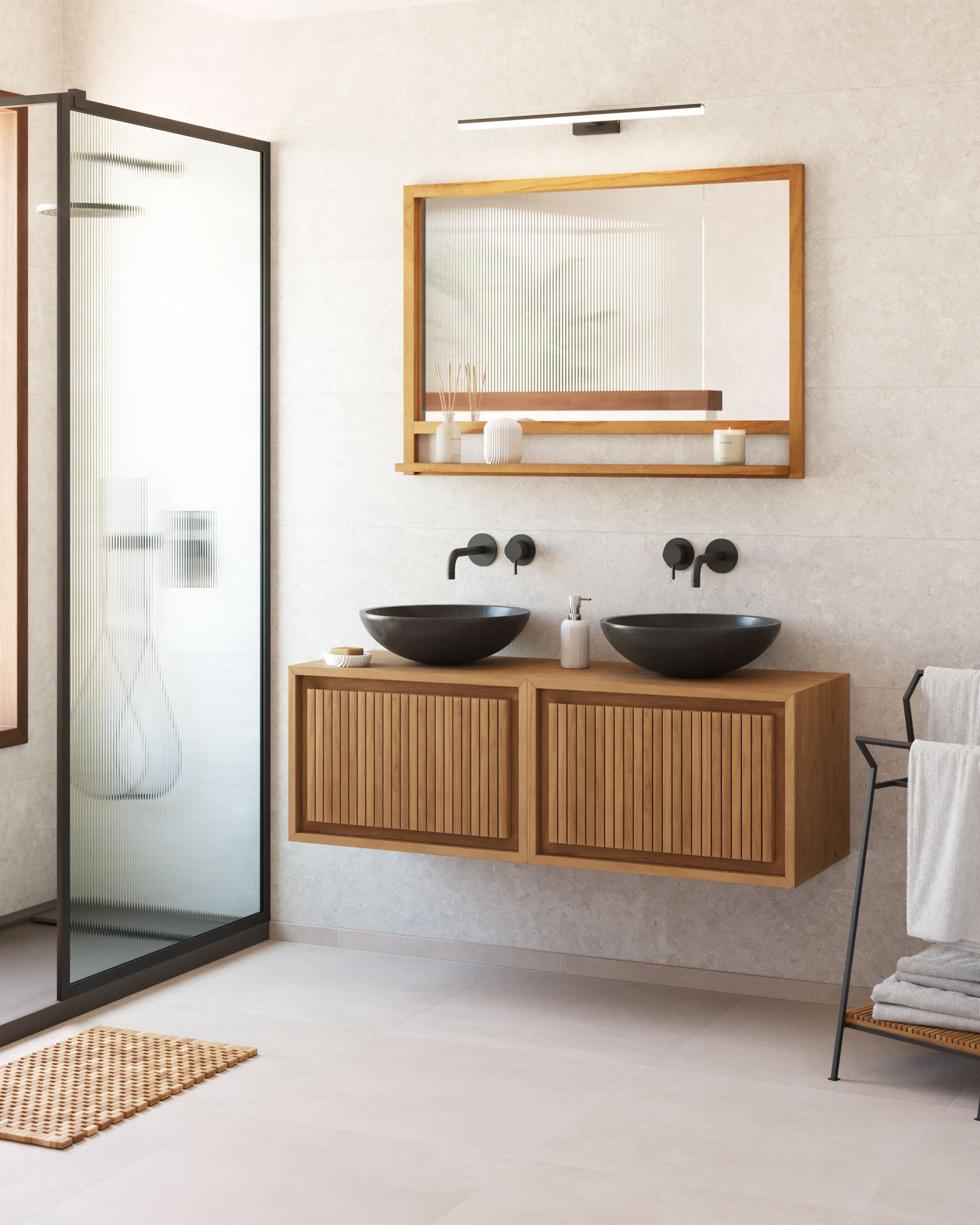 Taciana solid teak bathroom cabinet 60 x 40 cm