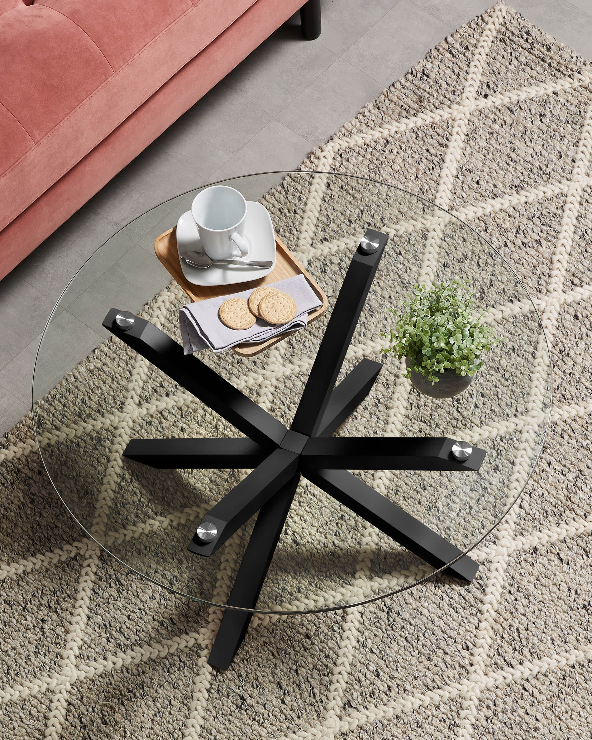 Table basse Argo en verre et pieds en acier — Kave Home