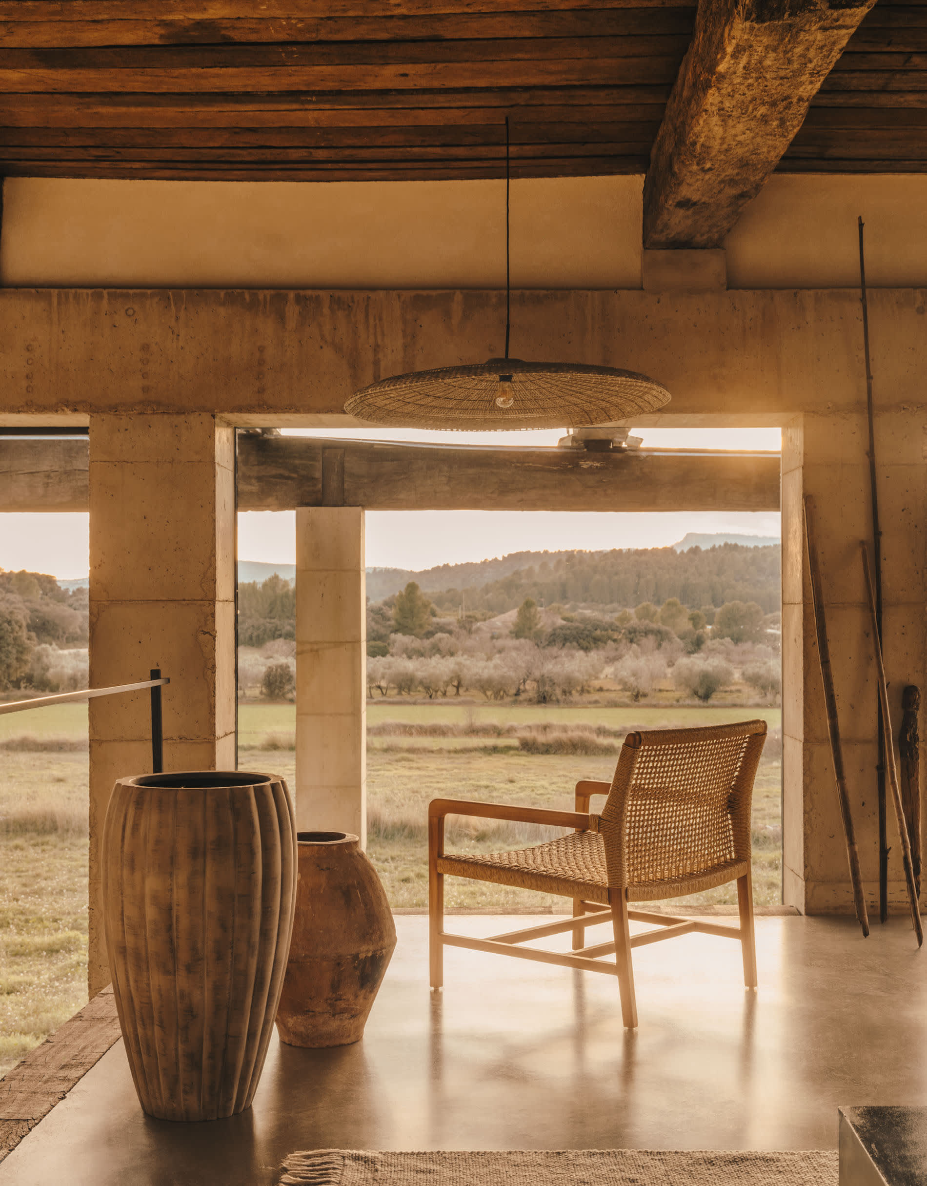 Abat-jour pour suspension Cruilles en fibres naturelles avec finition naturelle Ø — Kave Home
