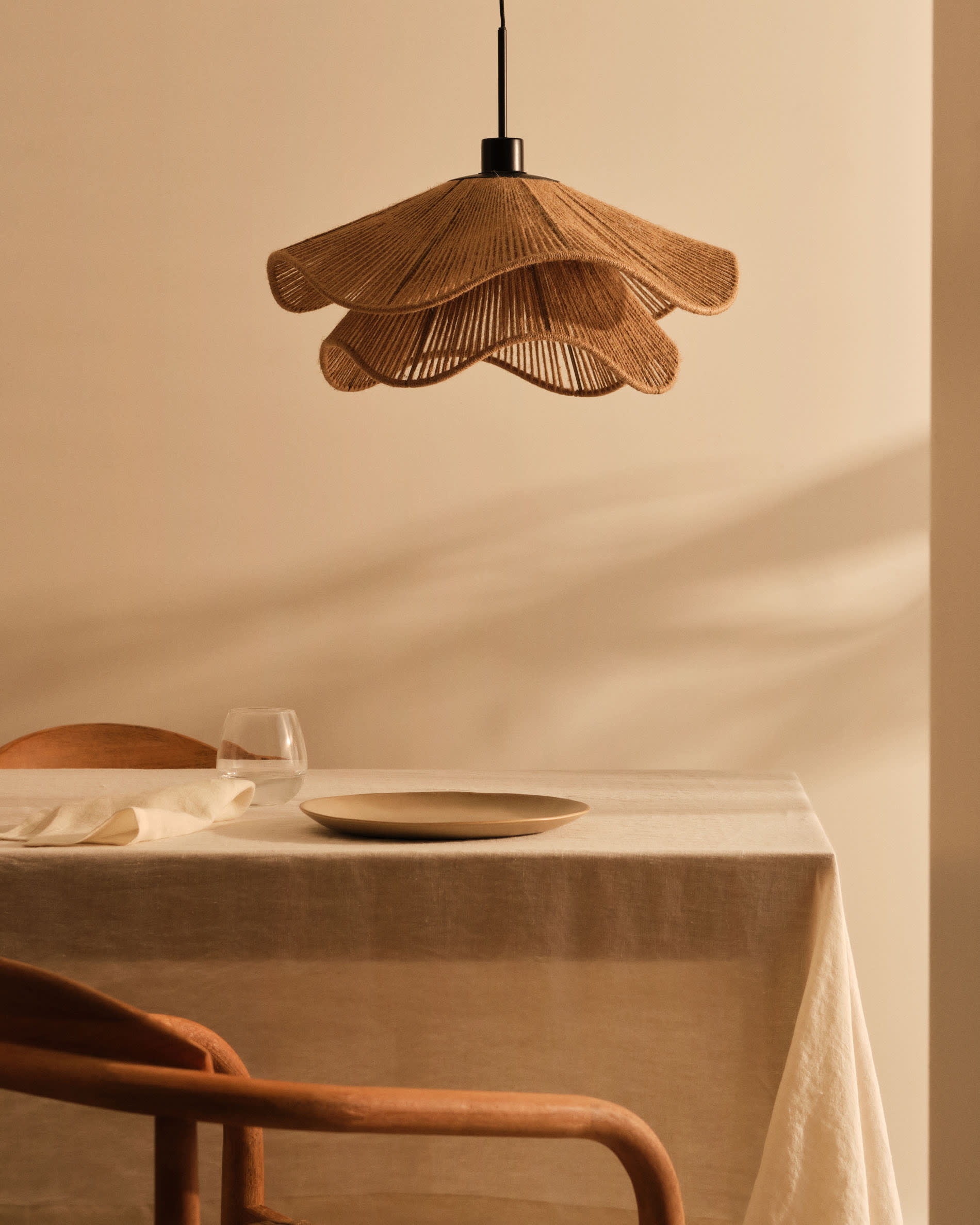Pontos Lampenschirm für Pendelleuchte aus Jute mit natürlichem Finish Ø 50 cm