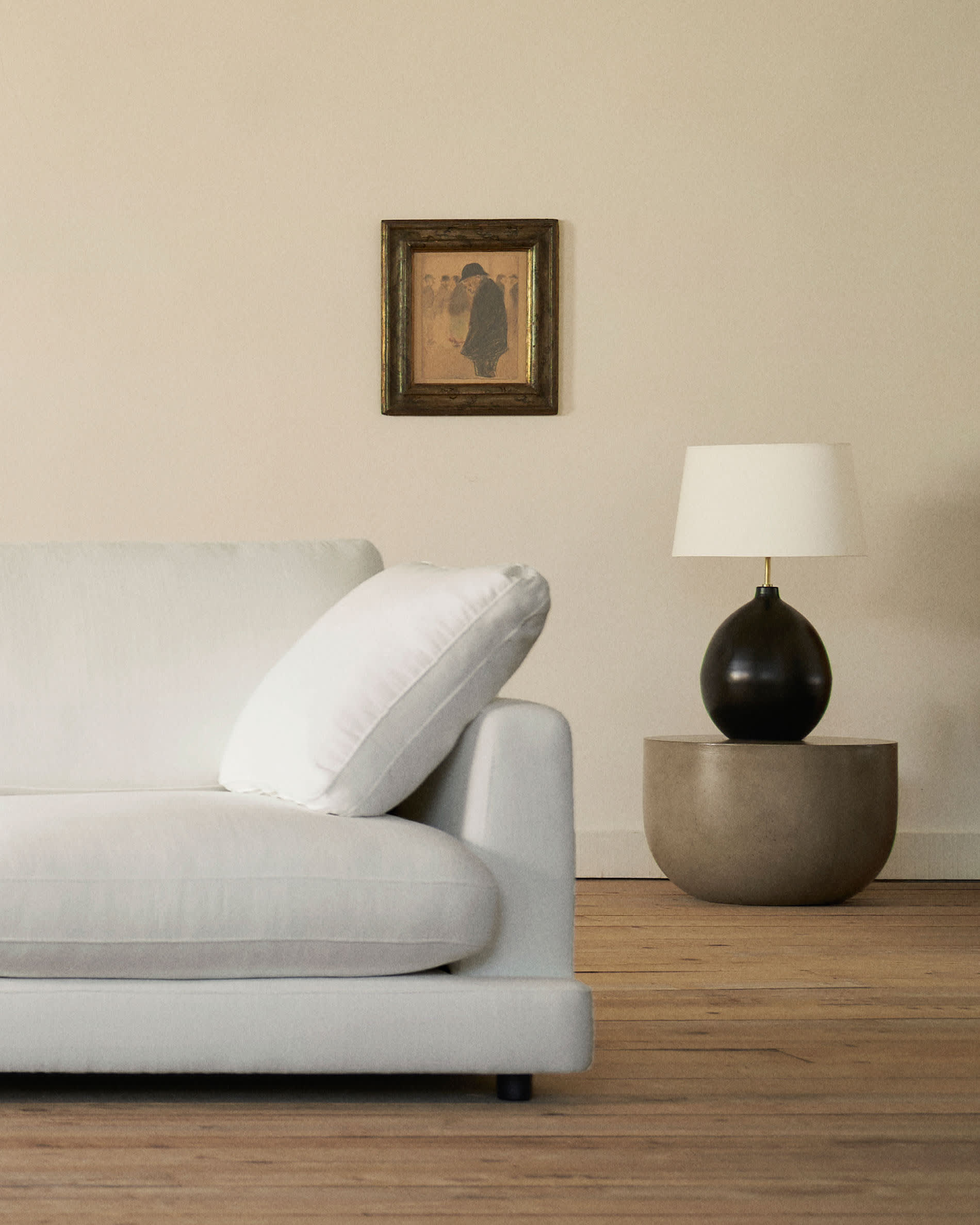 Gala 6-seater white chenille sofa FSC Mix Credit 390cm