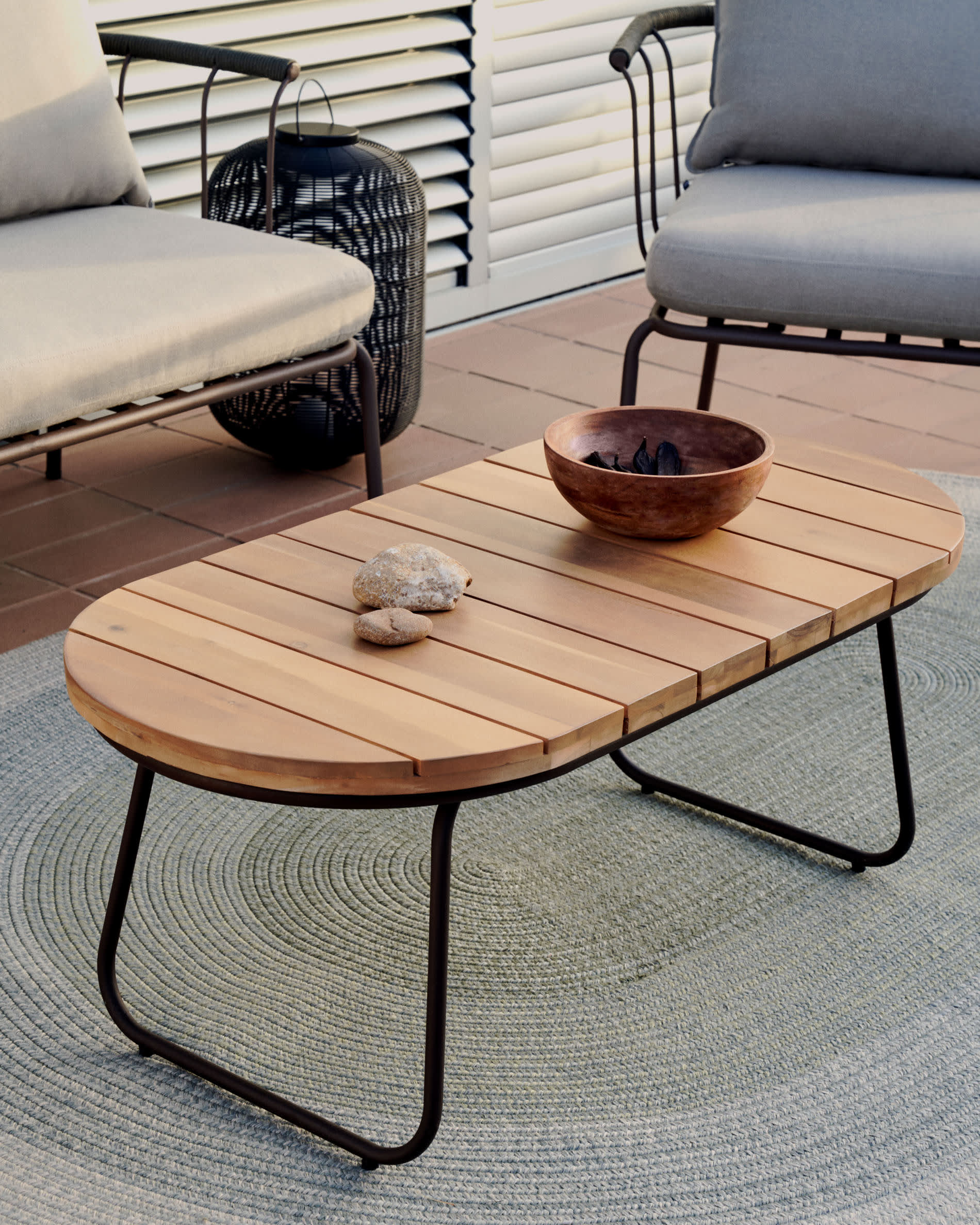 Hannah outdoor acacia wood coffee deals table