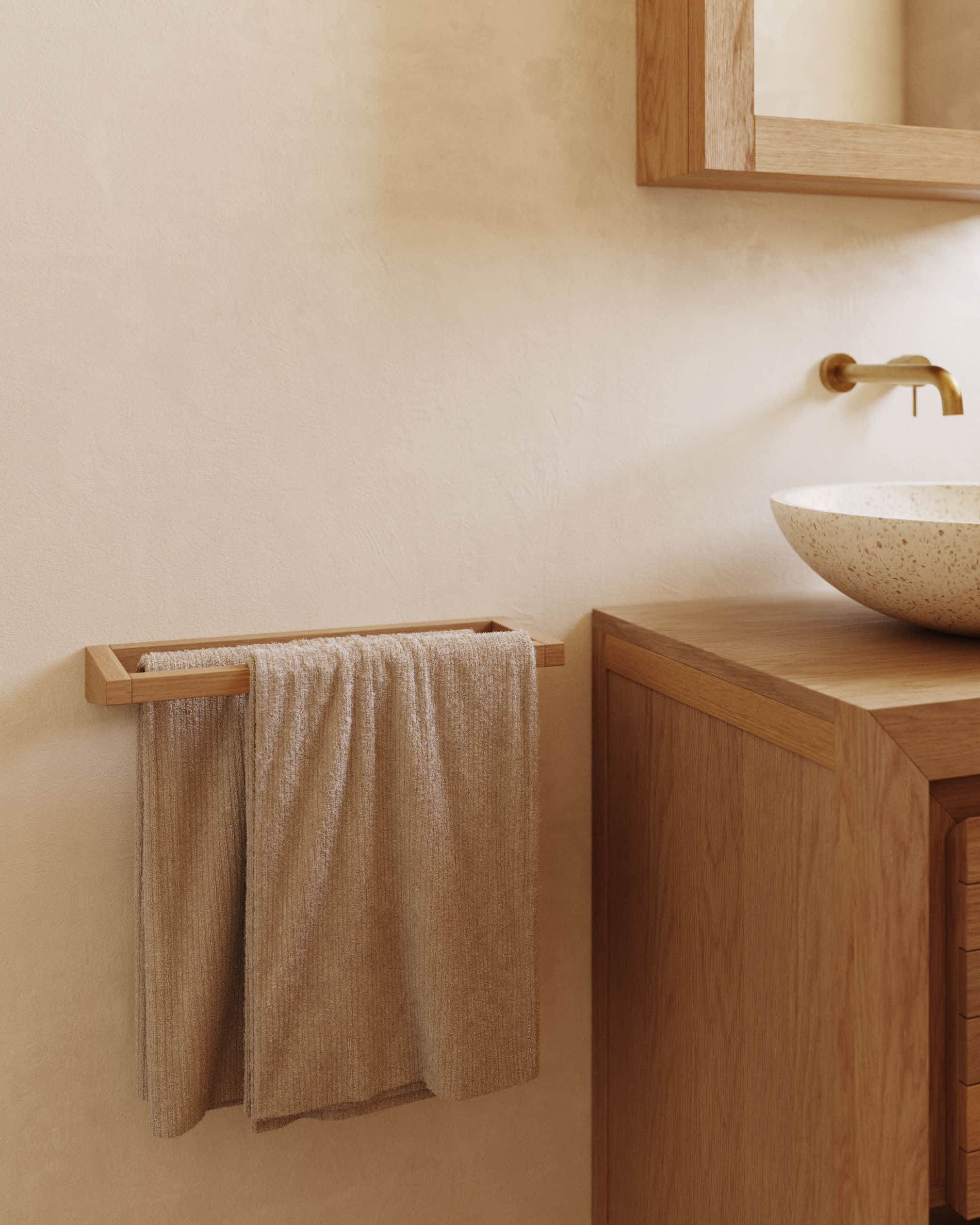 Vedel solid teak towel rack, 40 x 5 cm