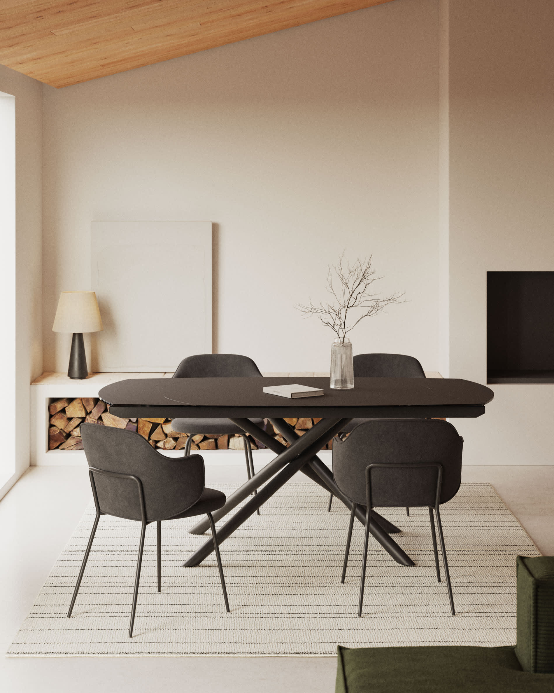 Aldridge washed black extendable deals dining table