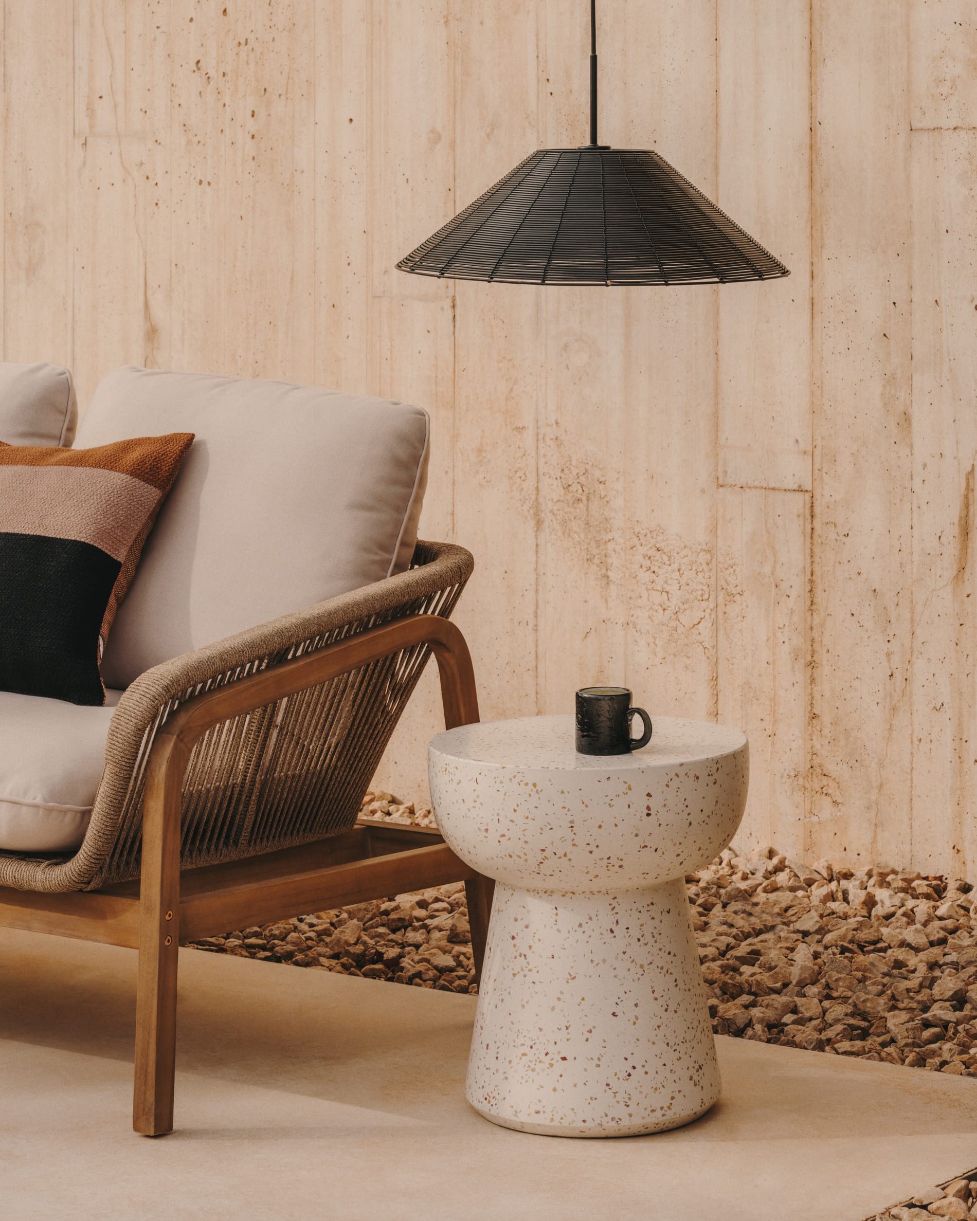 Tavolo da giardino, tavolino rotondo, piano in marmo, redville bianco La Redoute Interieurs | La Redoute