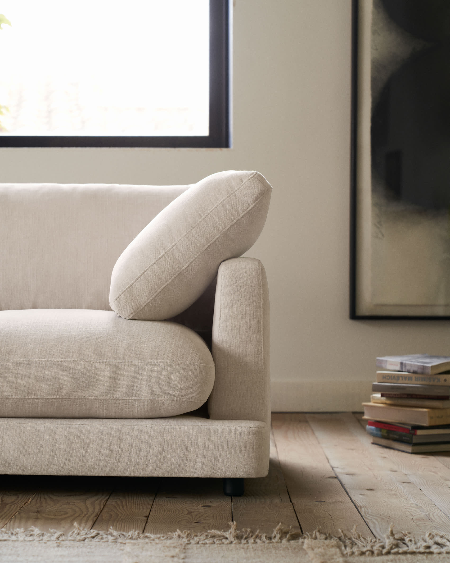 Gala 3-seater beige chenille sofa FSC Mix Credit 210cm