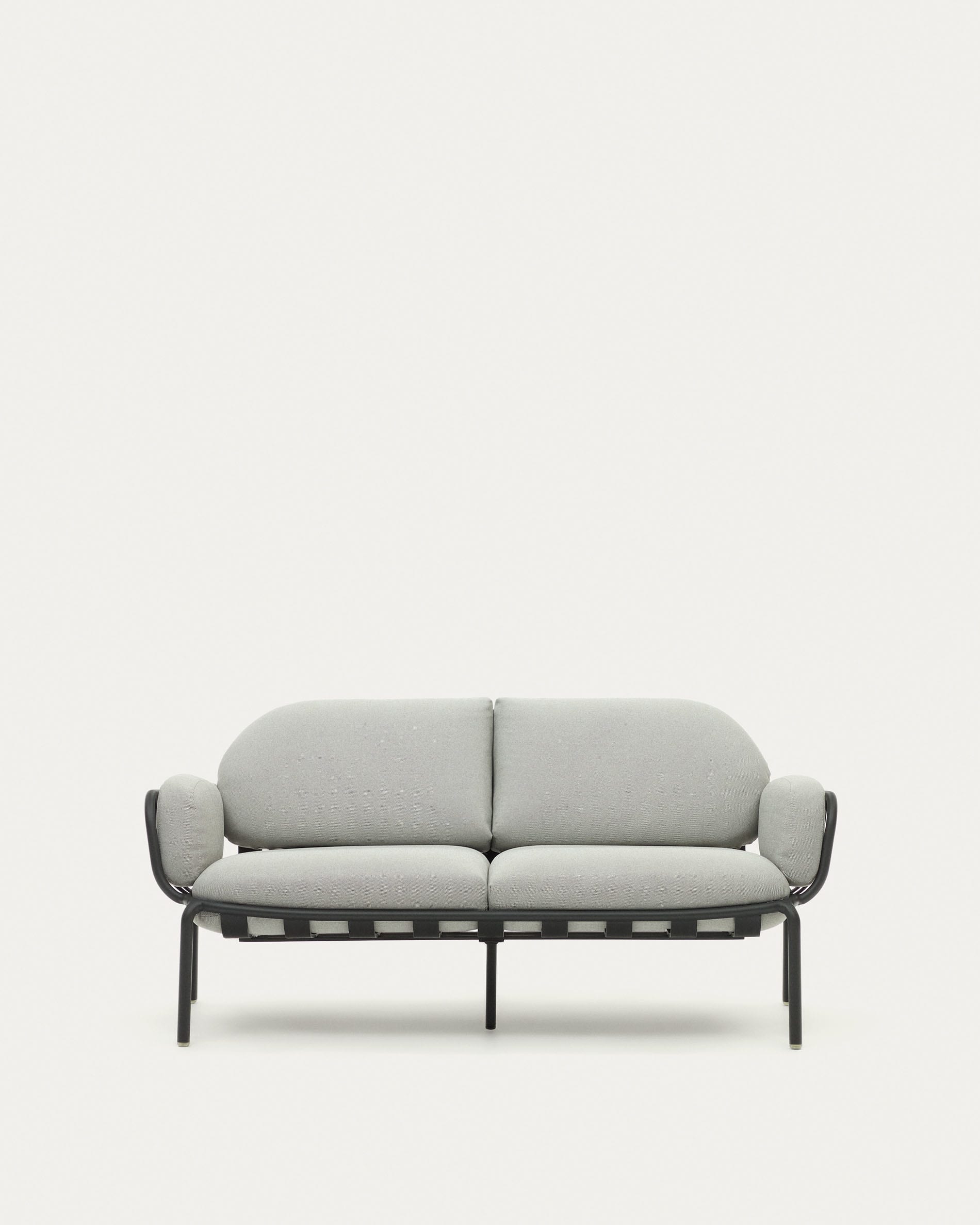 Joncols outdoor aluminium 2 seater sofa with powder coated grey finish, 165 cm