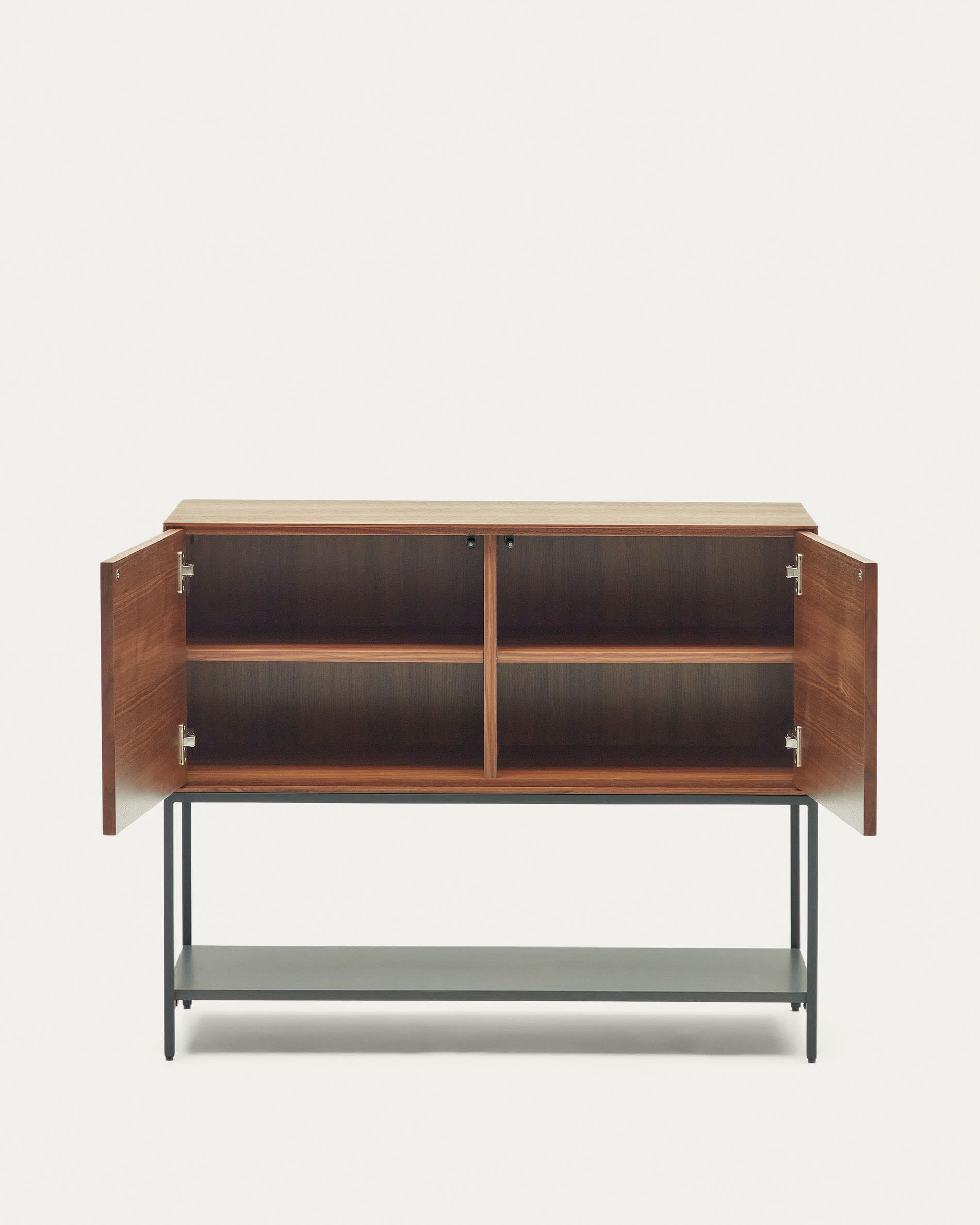 Vedrana 2 door sideboard in walnut veneer with steel legs, 97.5 x 80 cm