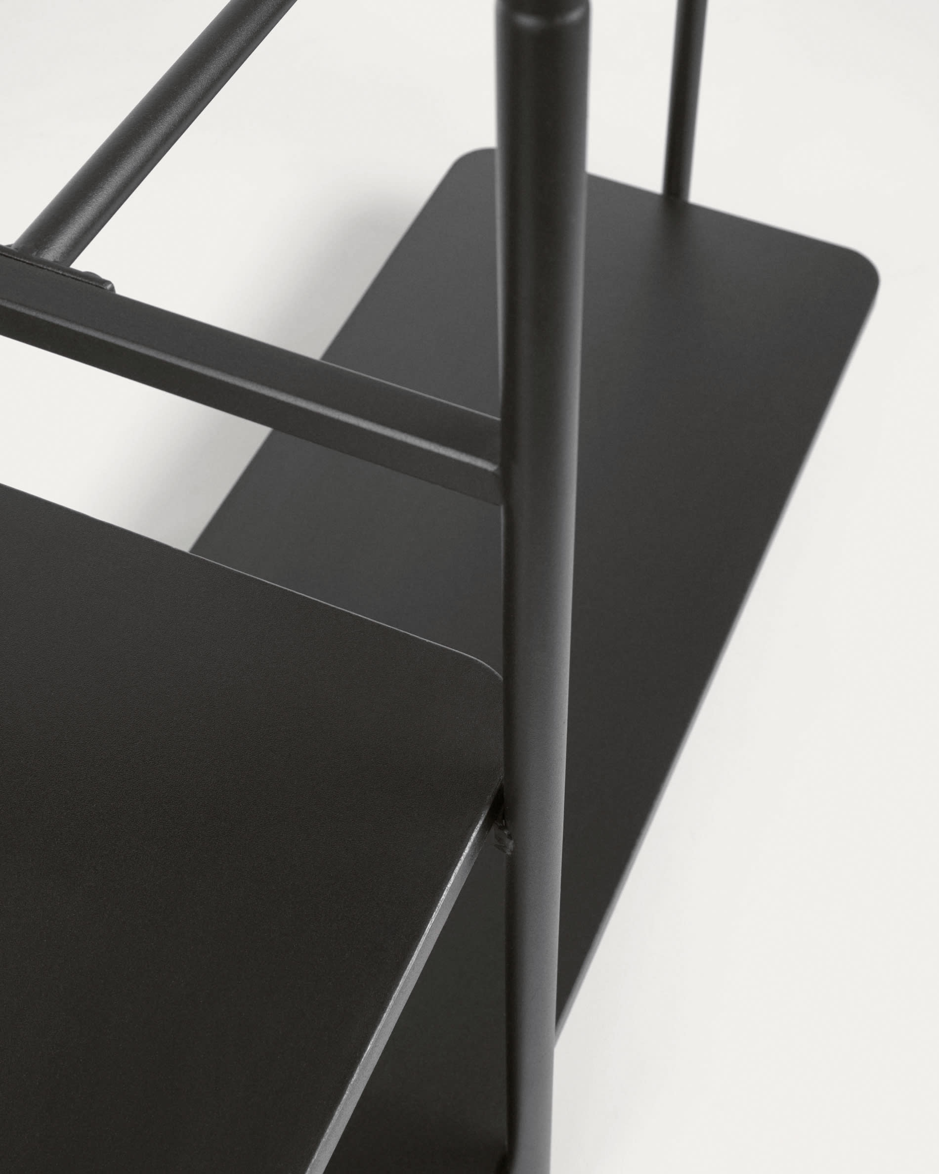 Galatia melamine and metal clothes rail with bench in black finish 100 x 150 cm