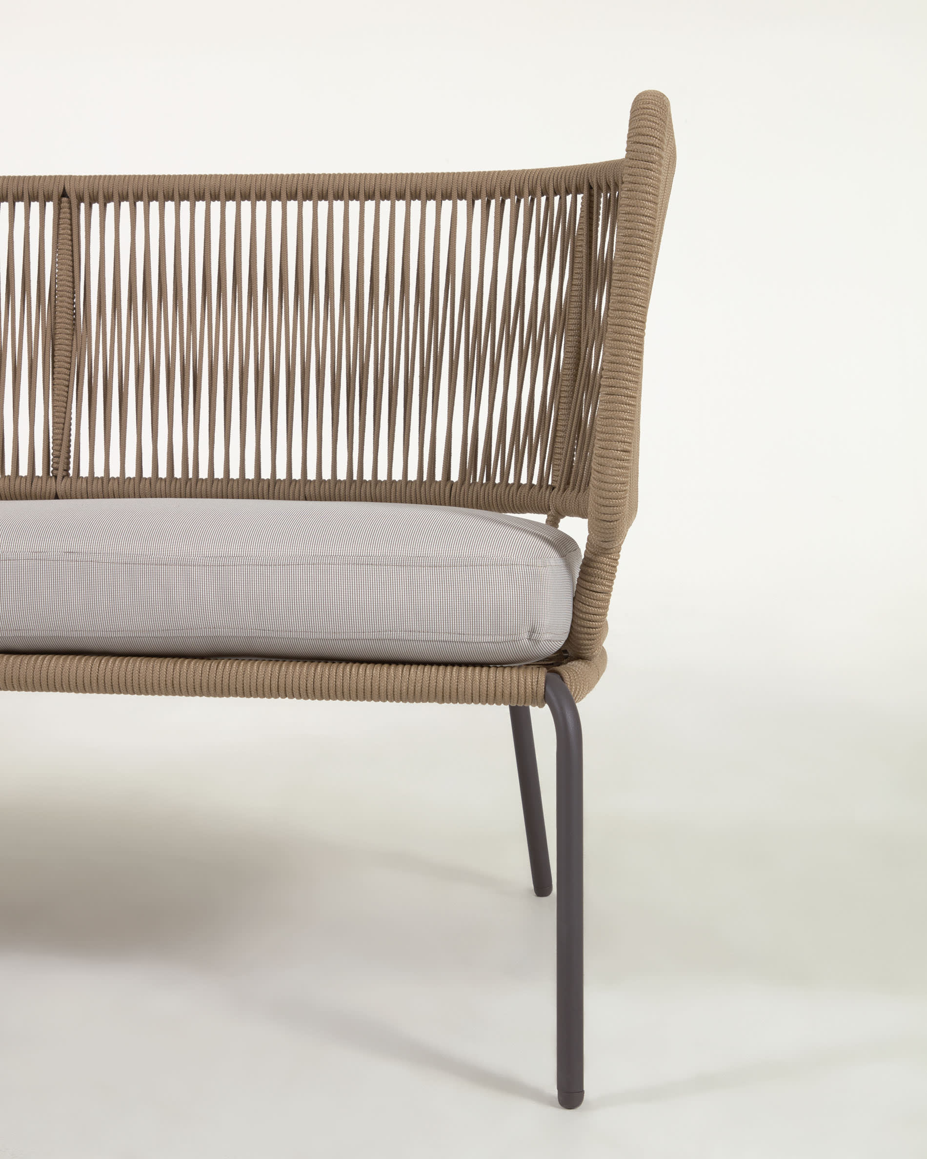 Nadin 2 seater sofa in beige cord with galvanised steel legs, 135 cm