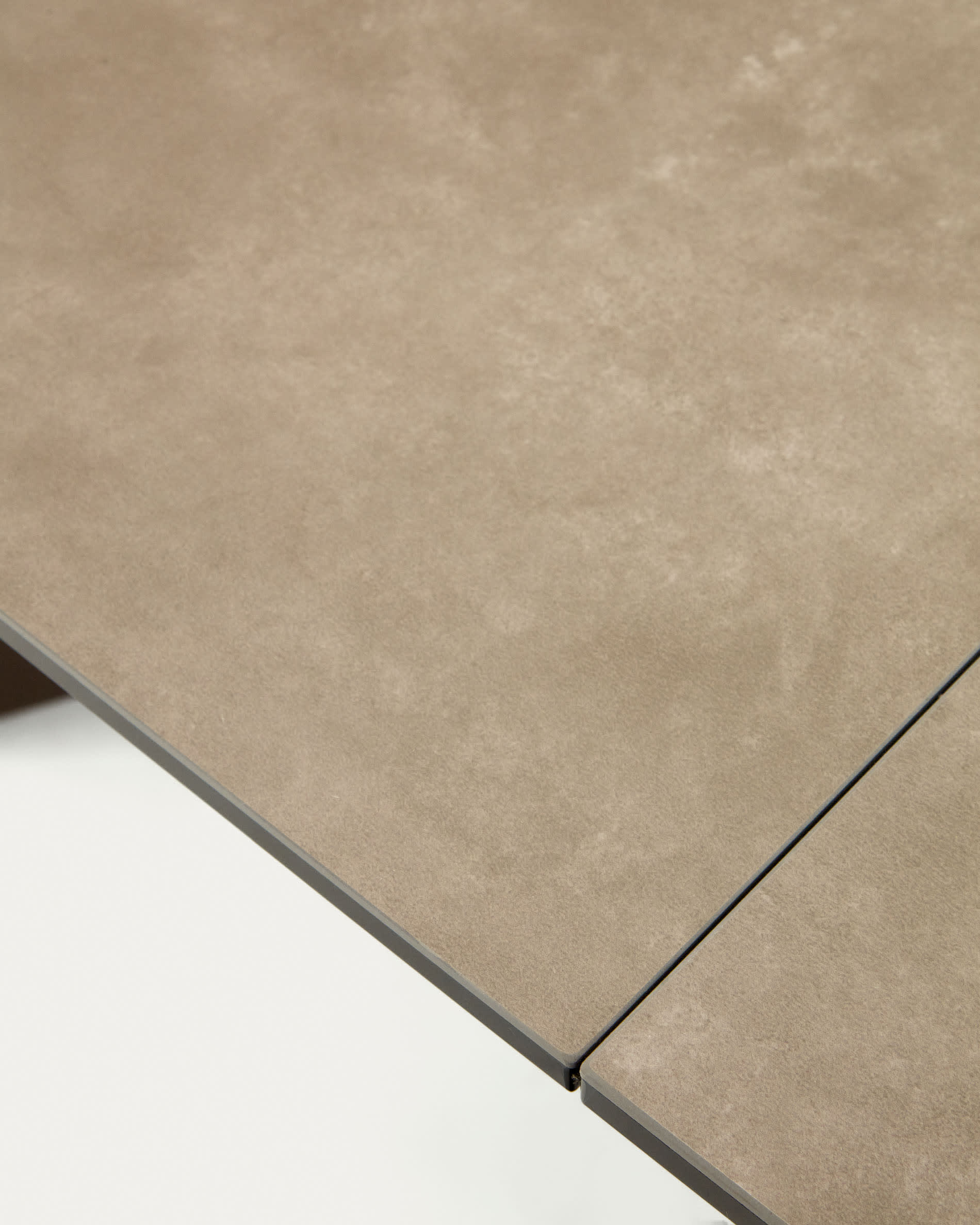 Atminda extendable table, porcelain and steel legs with a grey finish, 160 (210) x 90 cm