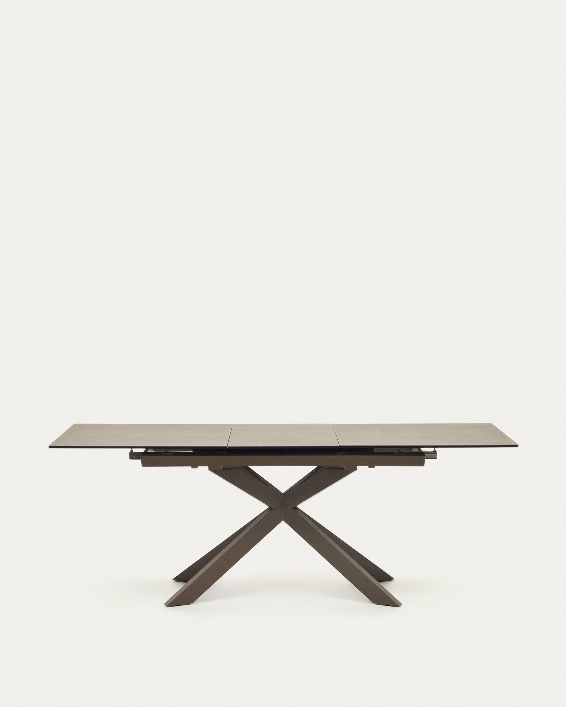 Atminda extendable table, porcelain and steel legs with a grey finish, 160 (210) x 90 cm