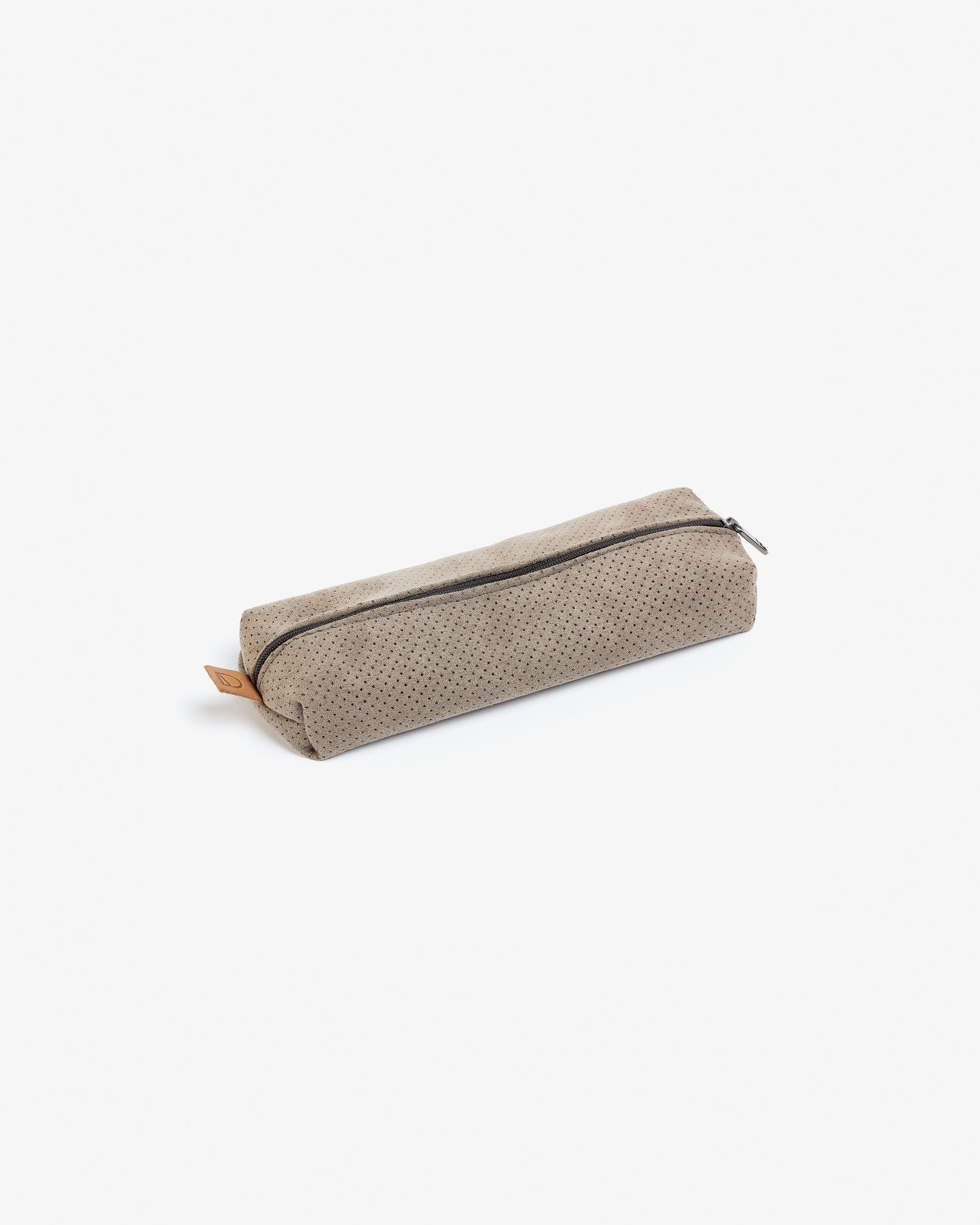 Pencil case Foa taupe fabric with zipper
