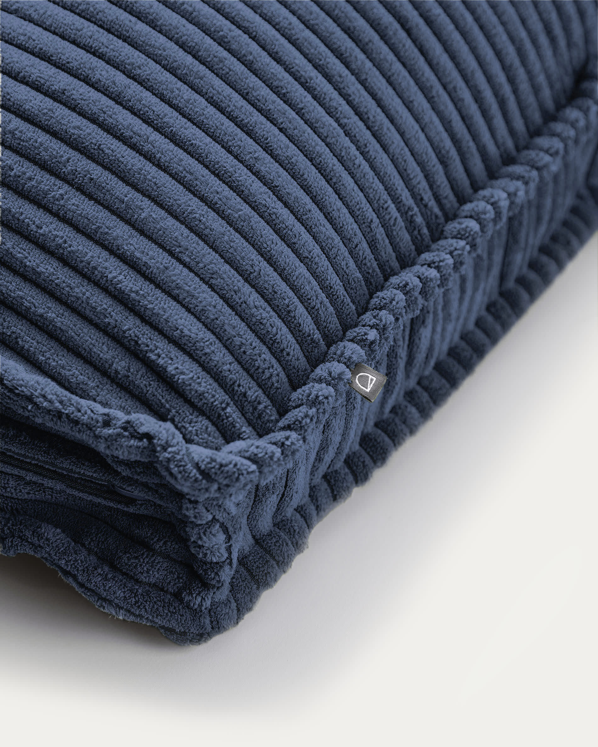 Blok fire-retardant cushion in thick blue corduroy 50 x 60cm