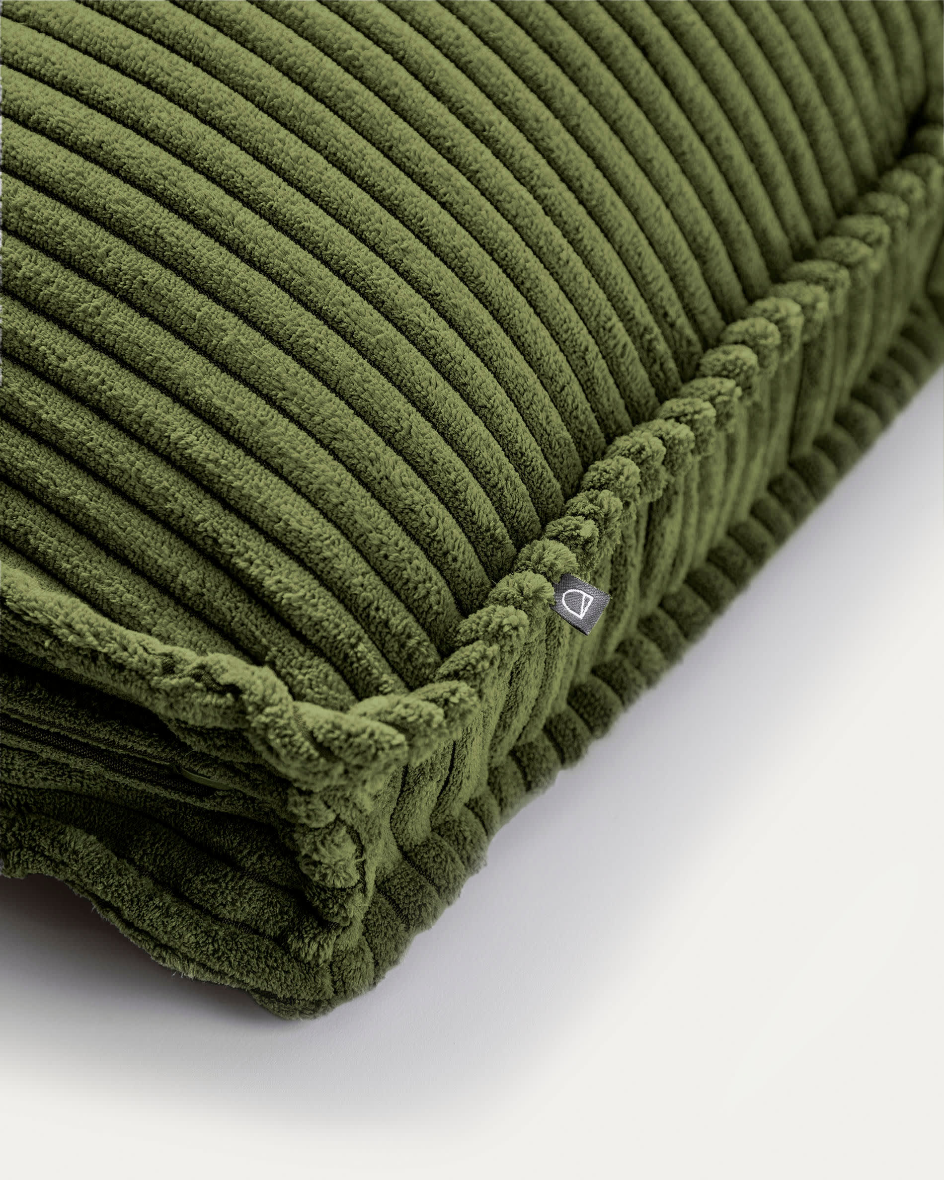 Blok cushion in green thick corduroy 60 x 60cm