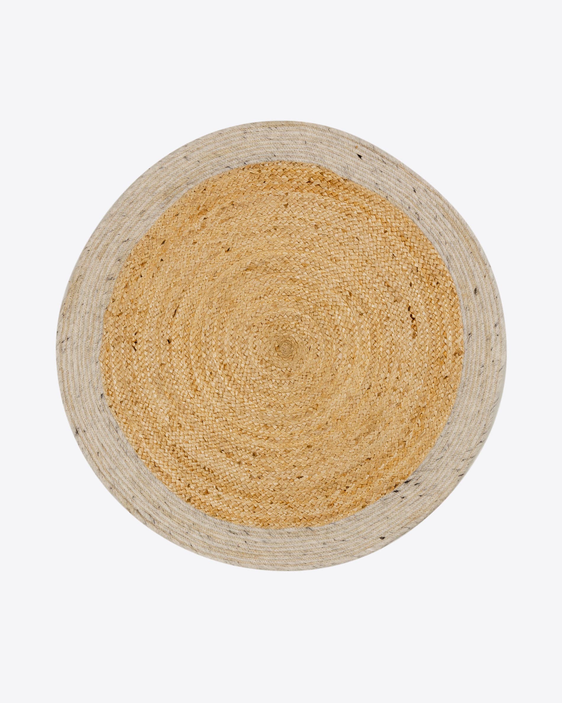 Meray jute and grey wool round rug, Ø 150 cm