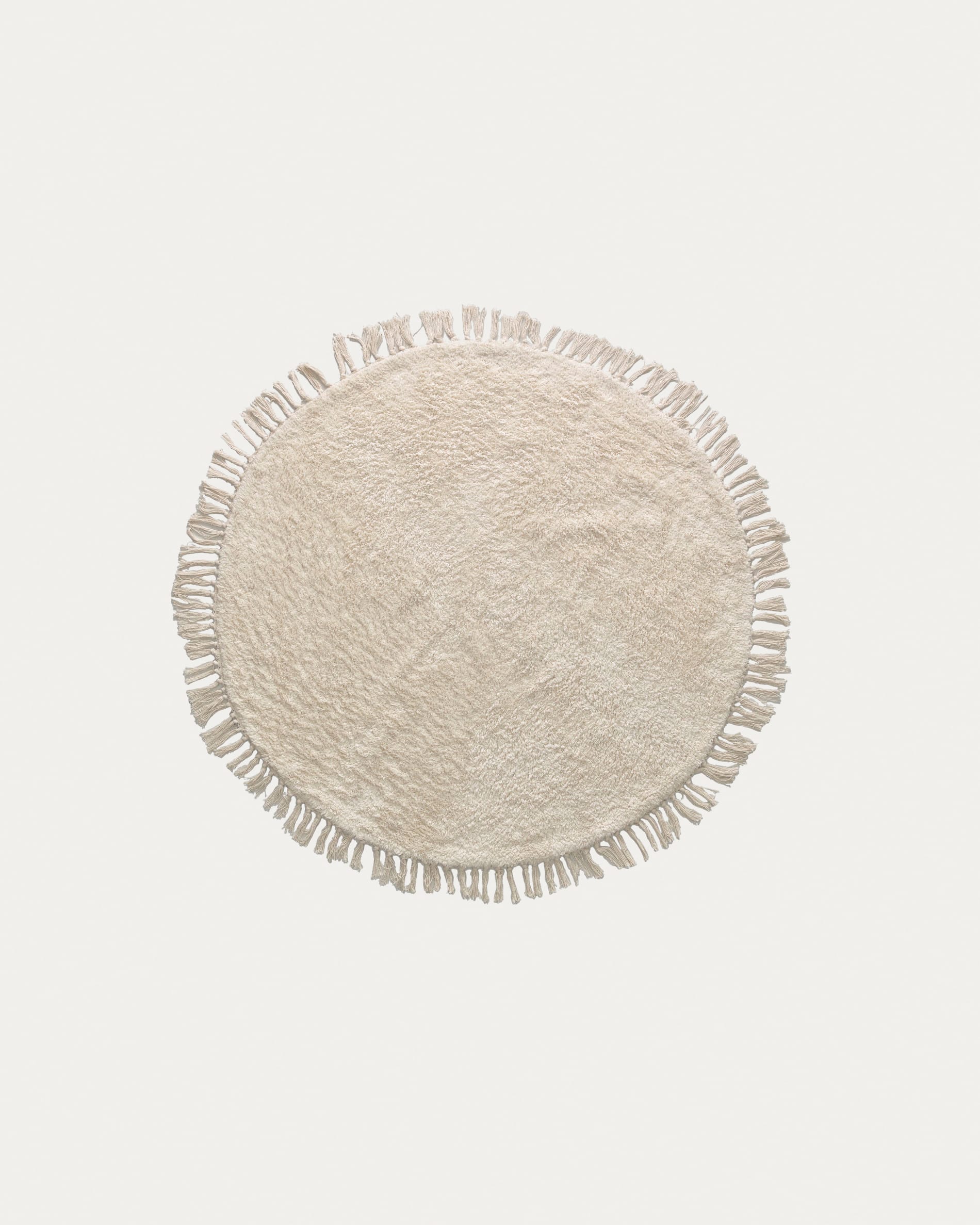 Tappeto Da Bagno Rotondo All'Uncinetto Varuna 61 Cm - 100% Cotone Morbido E Assorbente (Bianco) - 2