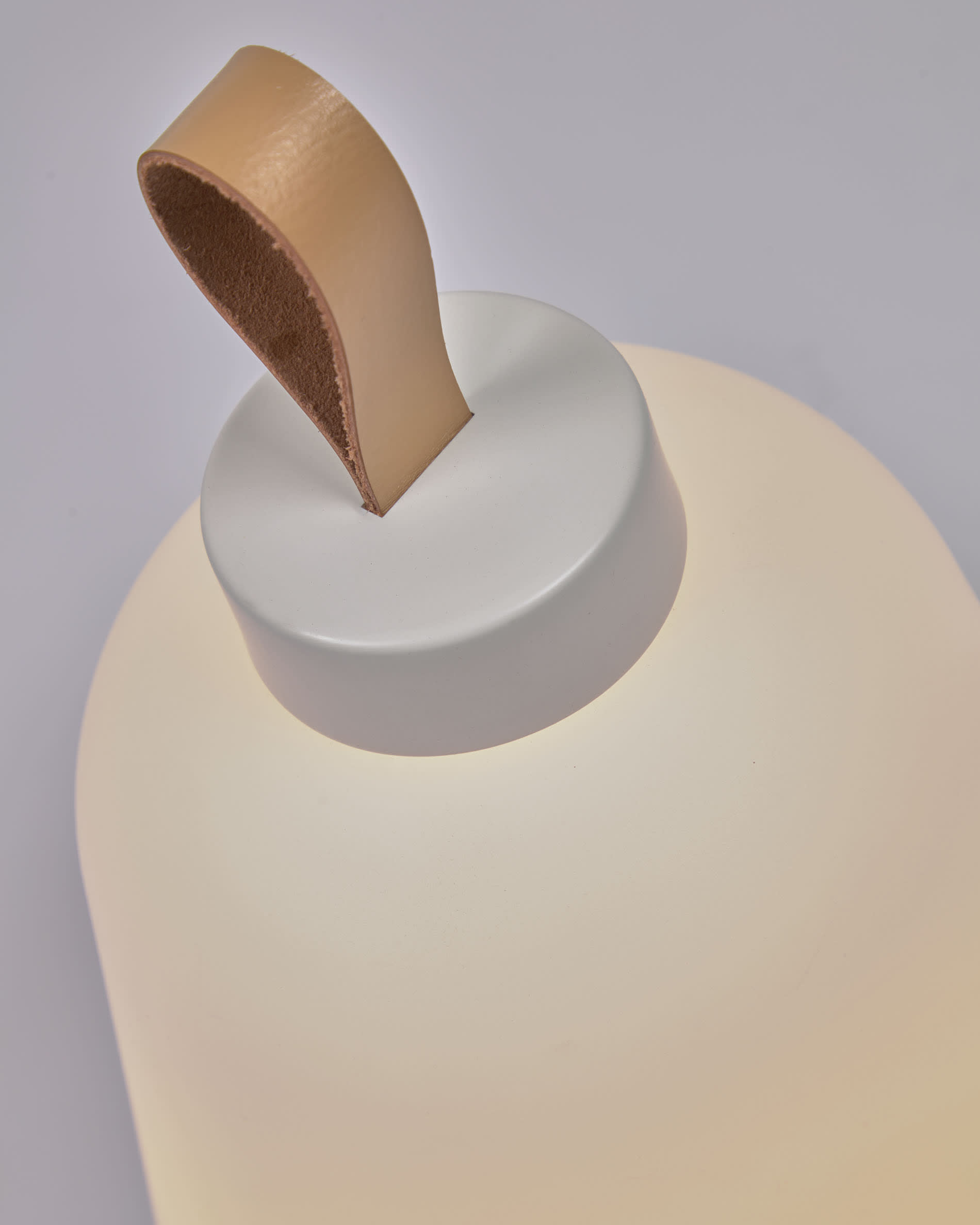Udiya outdoor table lamp in polythene and metal white with white finish