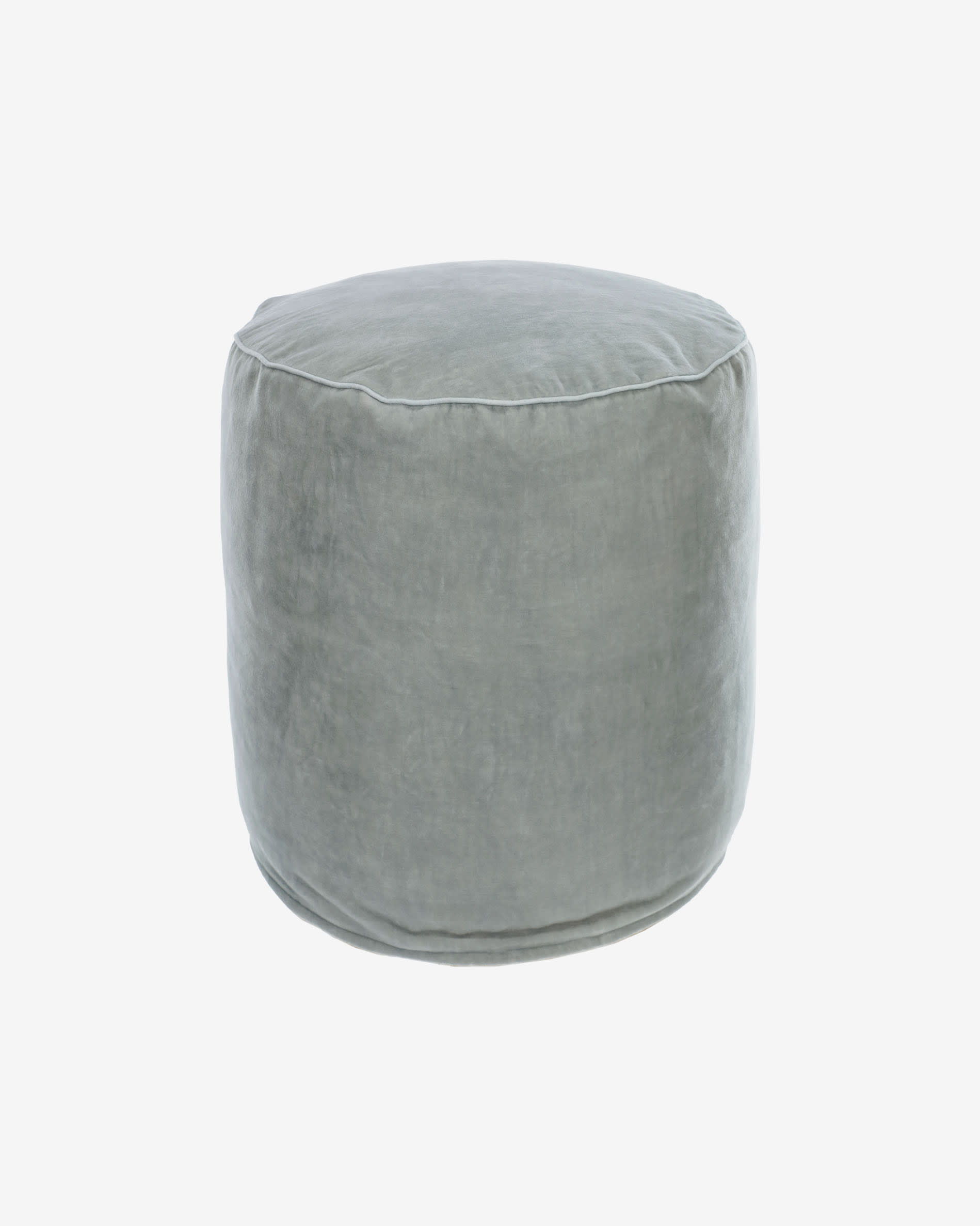 Brunetta round pouffe in light turquoise velvet Ø 40 cm