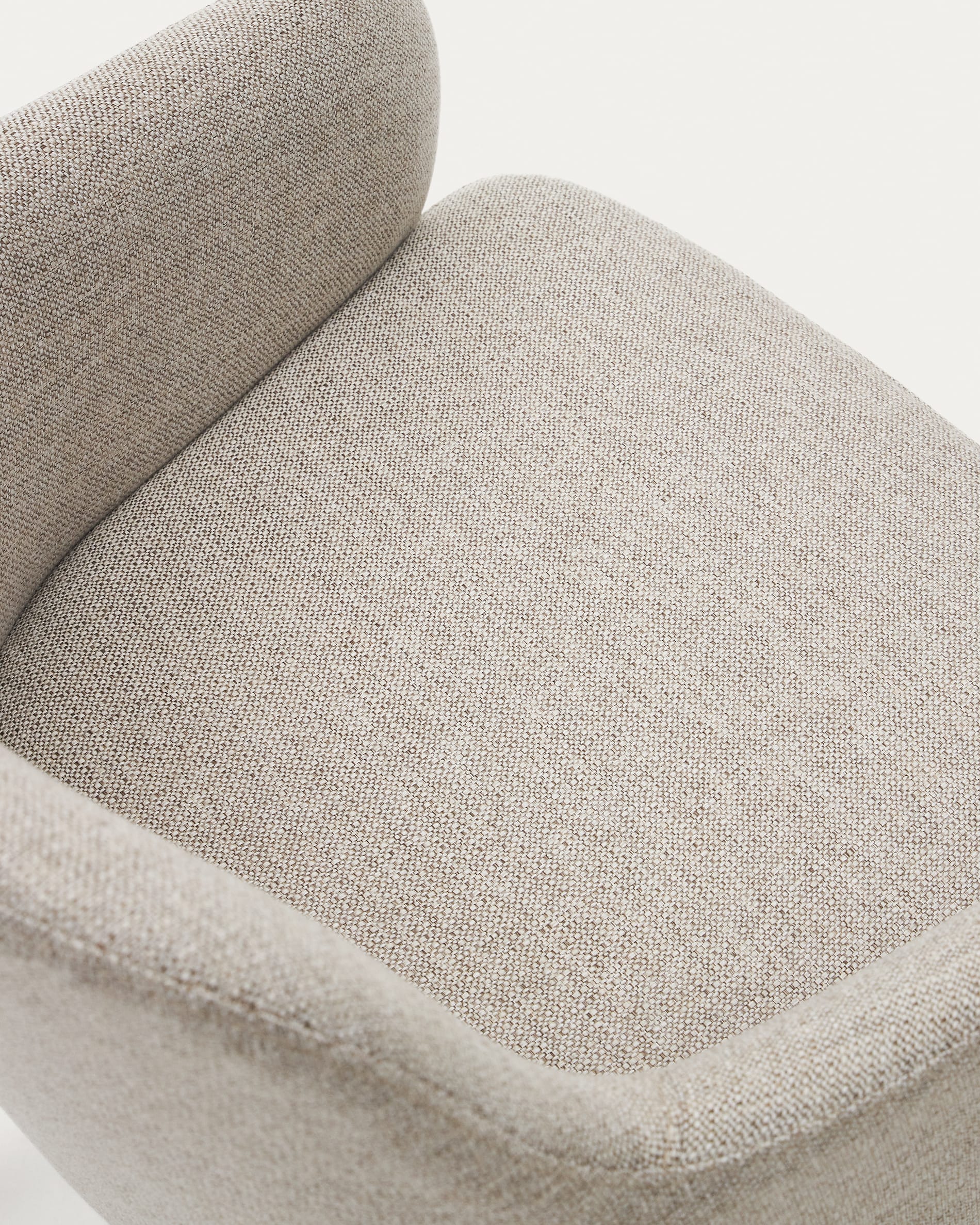 Nelida chair in brown chenille and solid beech wood in a walnut finish FSC 100%
